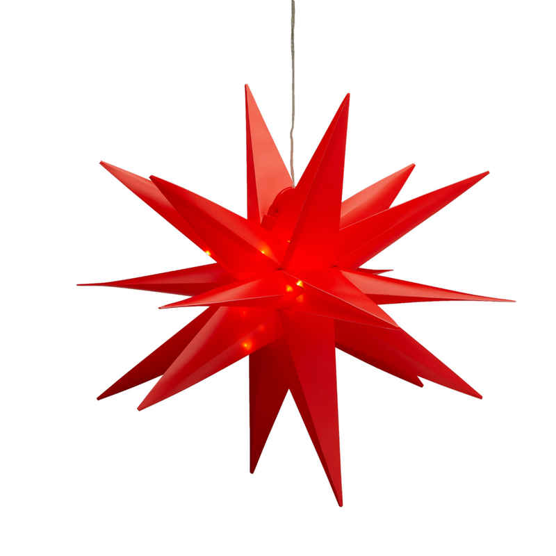 Meinposten Fensterdekoration »Stern Weihnachtsstern LED Ø 60 cm in&outdoor Timer rot Beleuchtung Batterie«