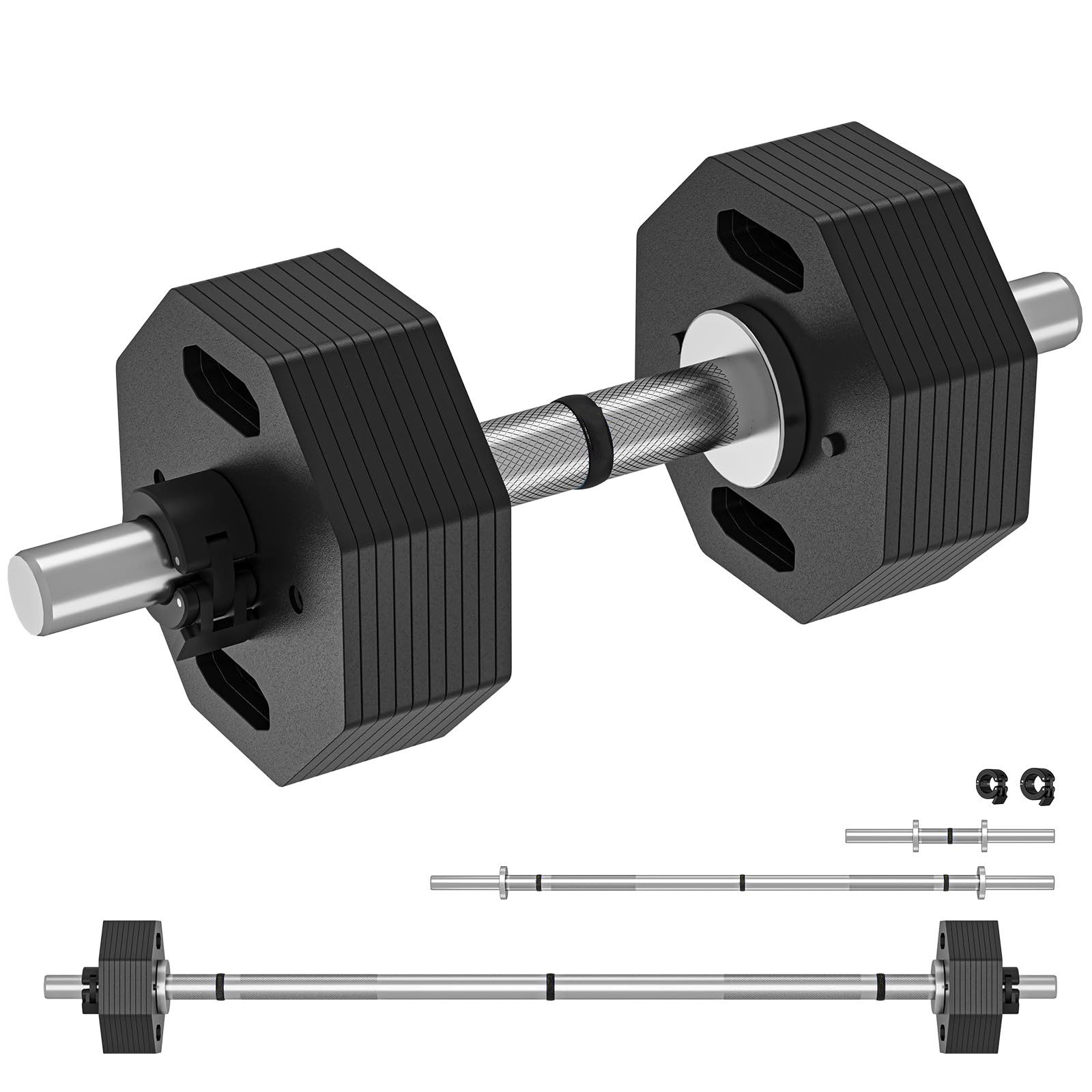 Hantel Verstellbare 28kg Hantel, 1 Stück Massivstahl kompakt mit Hantelstange