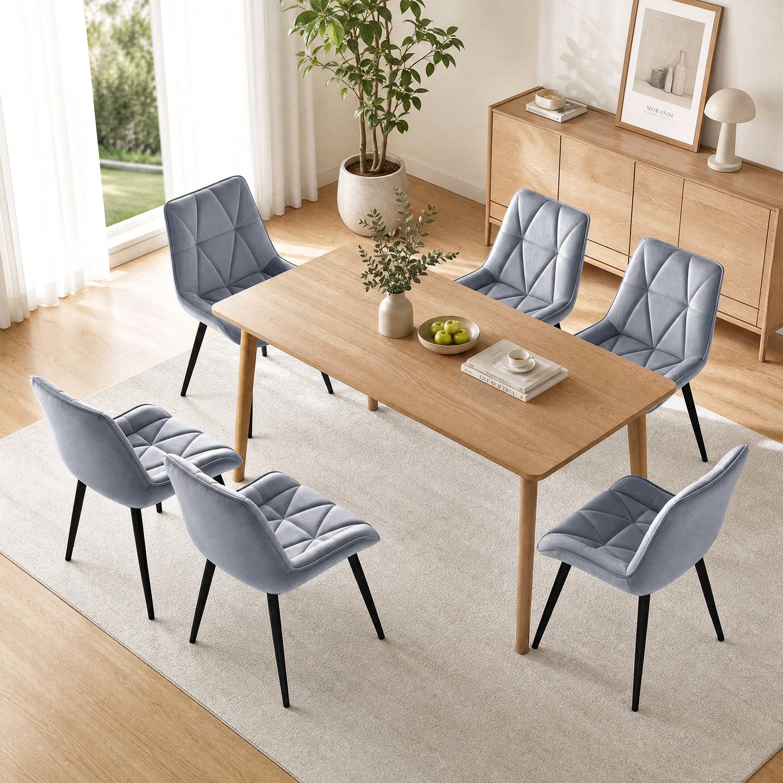 TLGREEN Esszimmerstuhl 2/4/6er set,Küchenstuhl gepolstert mit Rückenlehne, (Polsterstühle aus Samt,mit Metallbeinen,bis 170 kg belastbar, 6 St), für Wohnzimmer Küche Esszimmer