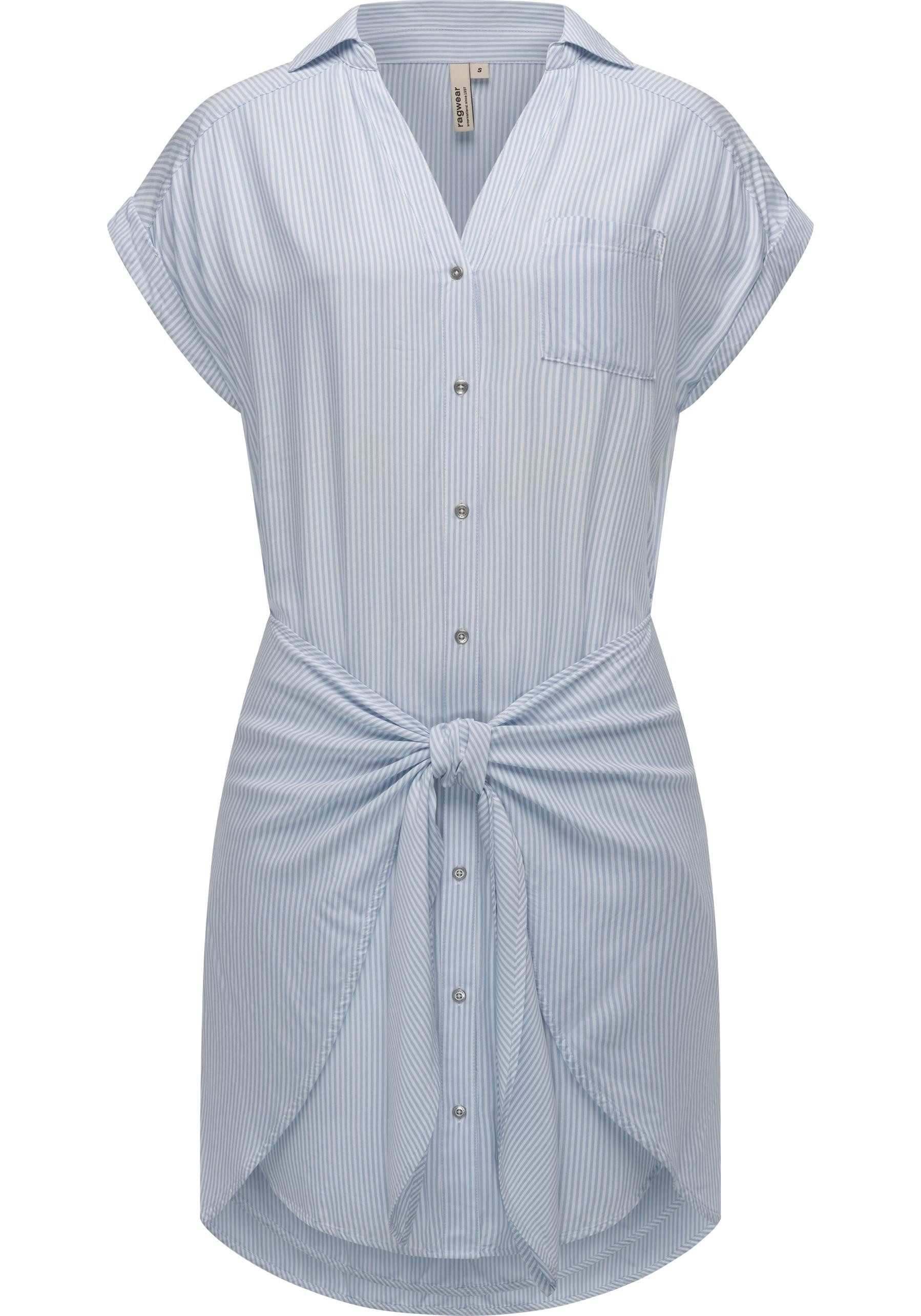 Ragwear Blusenkleid Bahaya Stripe gestreiftes Damen Sommerkleid mit Bindeband