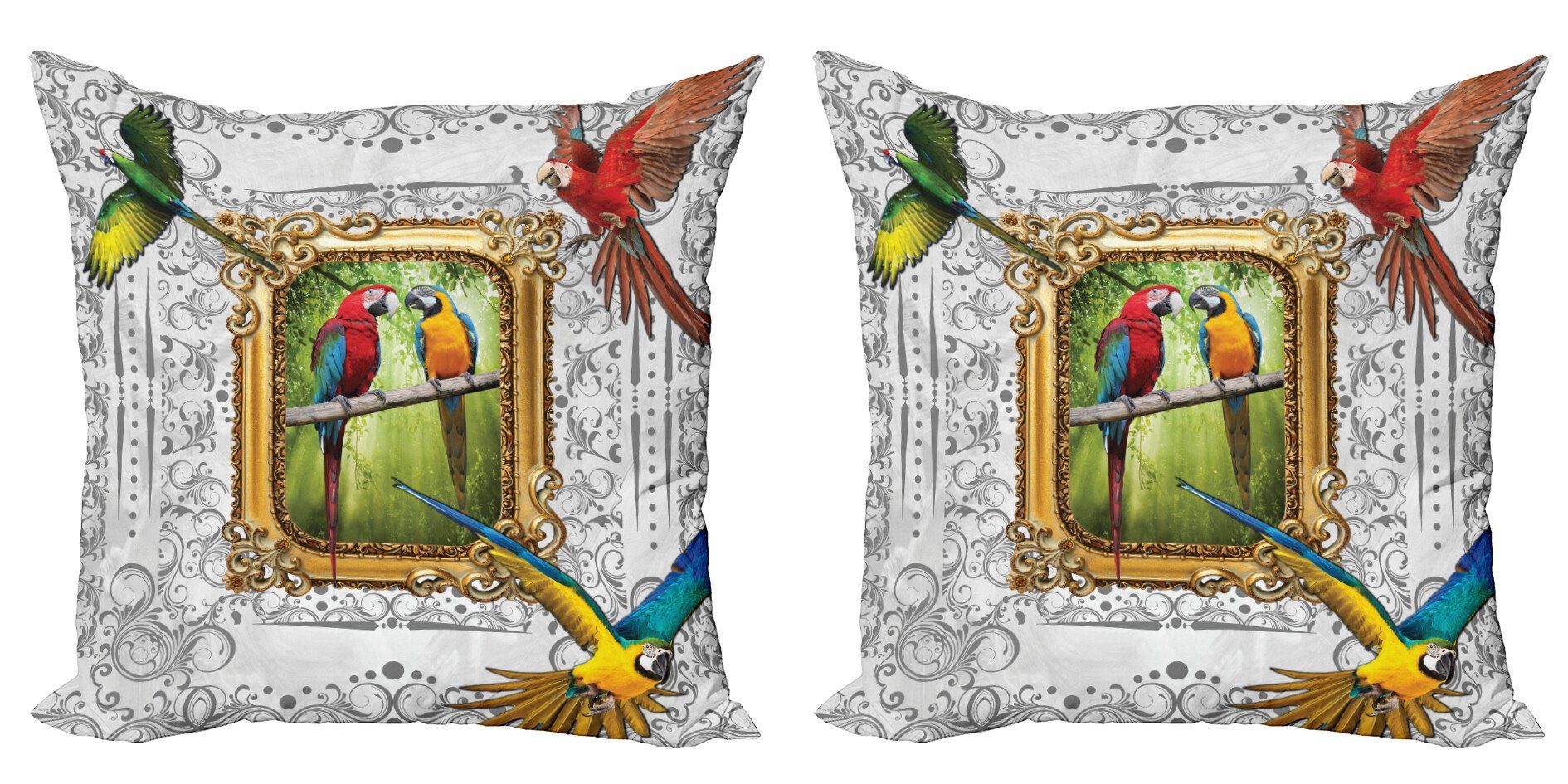 Kissenbezüge Modern Accent Doppelseitiger Stück), Abakuhaus Exotische Papagei Bunte (2 Digitaldruck, Bild Vögel