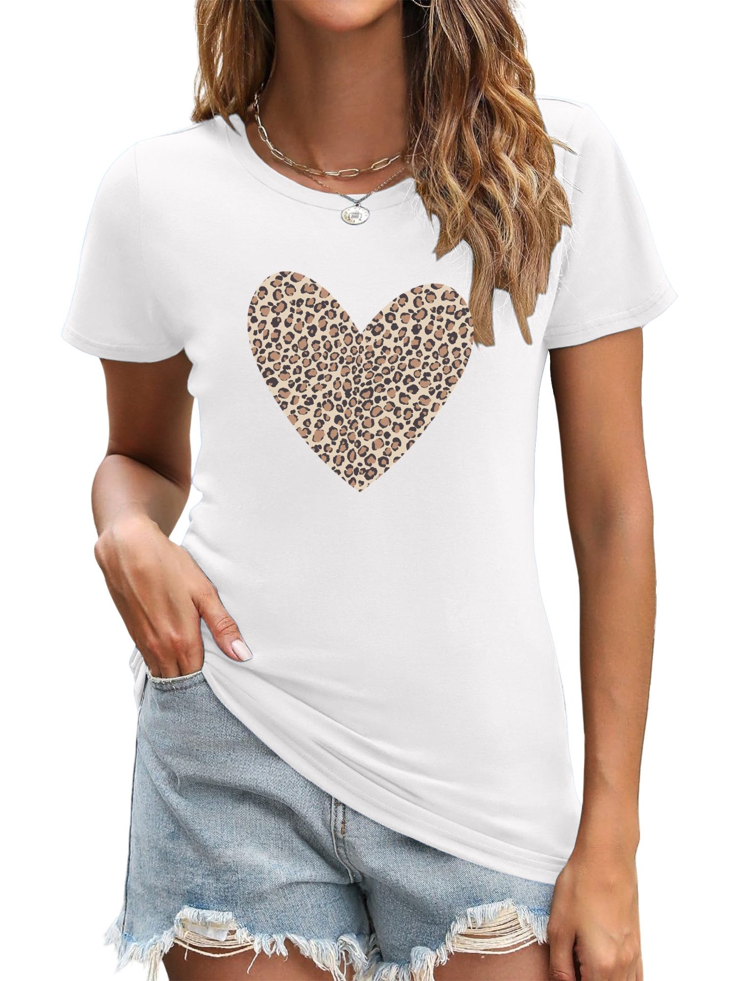 PYL T-Shirt Damen Sommer Casual T-Shirt günstig online kaufen