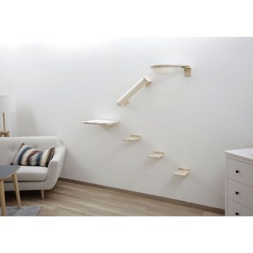Kerbl Tier-Beschäftigungsspielzeug Kletterwand für Katzen Rocky 52x17x37 cm Natur und Weiß, Holz