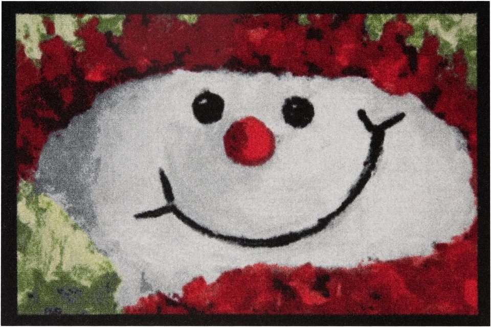 Fußmatte Snowman, HANSE Home, rechteckig, Höhe: 7 mm, Pflegeleicht,  Rutschhemmend, Weihnachten, Waschbar, Festlich