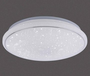 JUST LIGHT LED Deckenleuchte LOLA-SMART JUPI, 1-flammig, Ø 44 cm, Weiß, Anpassung der Farbtemperatur, Dimmfunktion, RGB-Farbwechsel, LED fest integriert, Neutralweiß, Warmweiß, Sternenhimmel, App-Steuerung, Fernbedienung, LED Deckenlampe