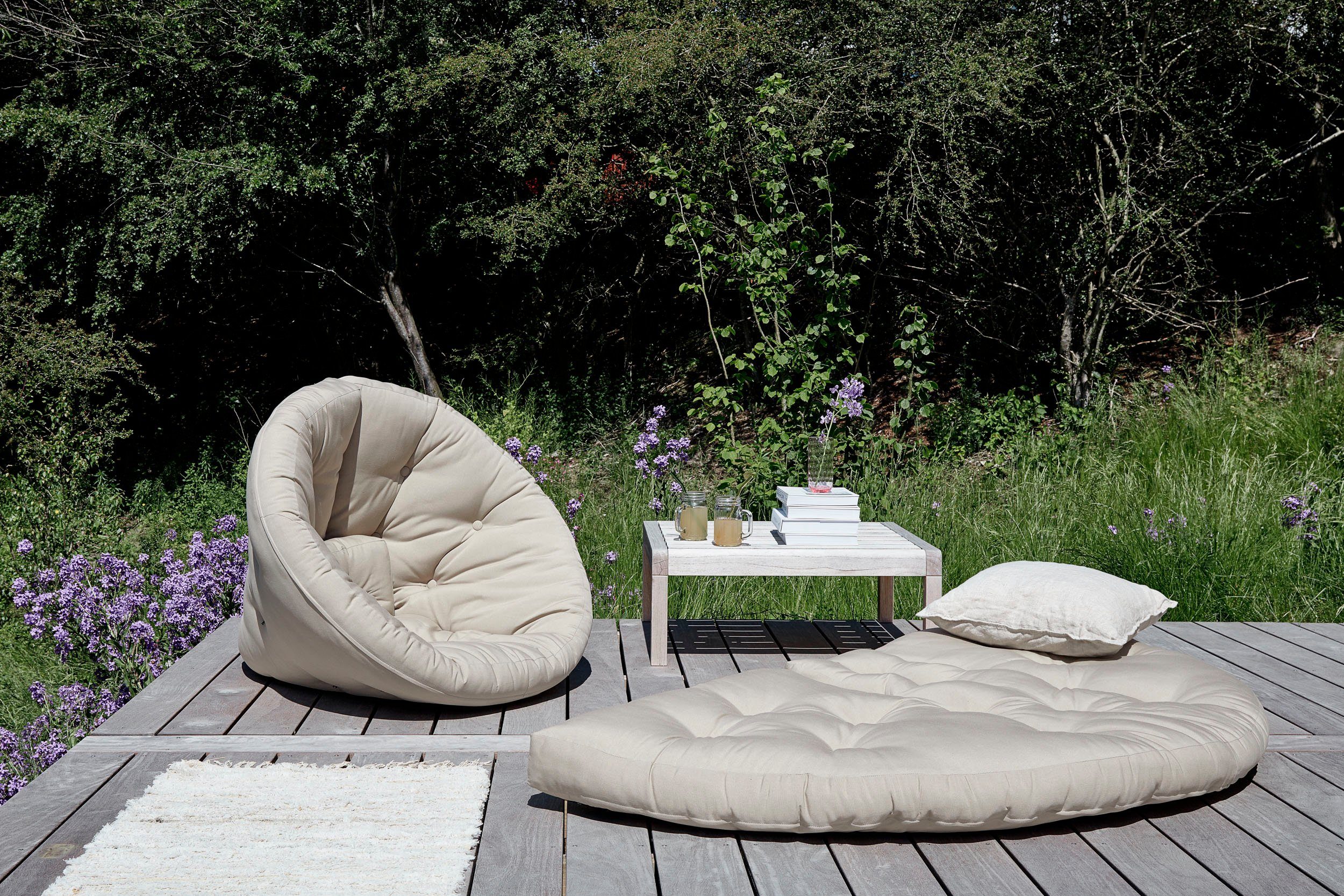 Karup Design Gartensessel Nido out™, Loungesessel, Hocker, Chillsessel, Relaxsessel (B/H/T ca: 95x70x100cm - in mehreren Farben), Outdoor geeignet, Schmutz- und Wasserabweisend, Made in Europe
