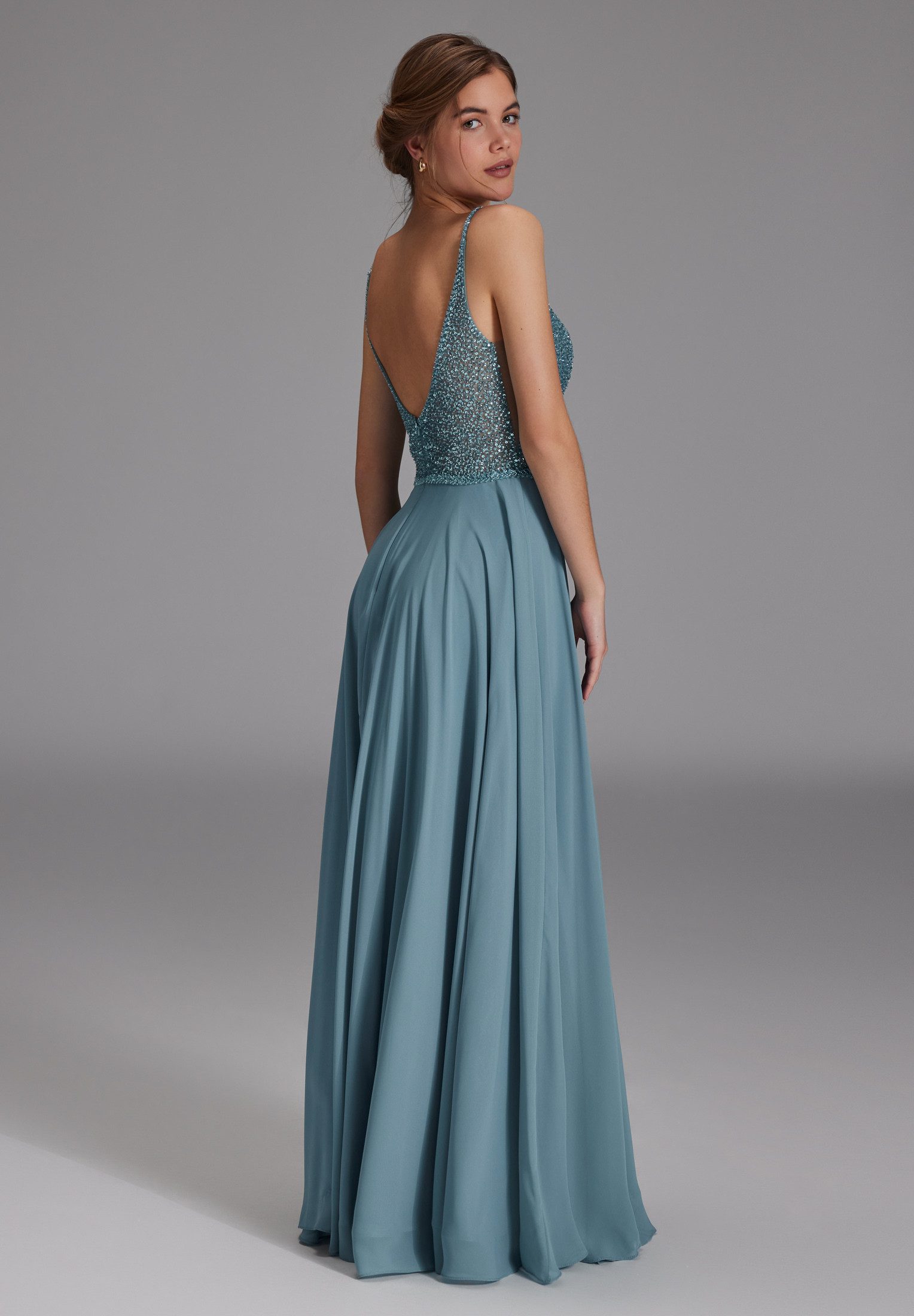 Hey Kyla Abendkleid - Abendkleid aus Materialmix Taillierter Schnitt mit ausgestelltem Rockteil