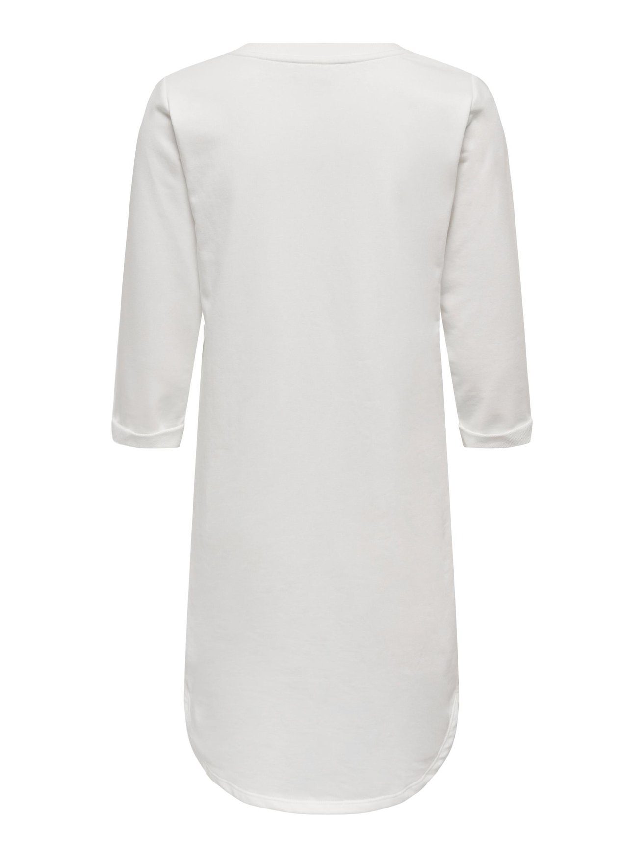 5608 Kleid YONG (knielang) 3/4 de Weiß-3 Shirtkleid Rundhals in JACQUELINE Arm Sweat JDYIVY