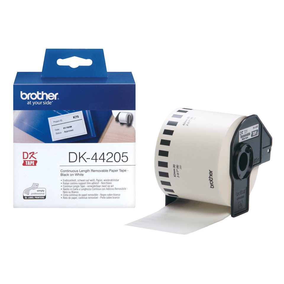 Brother Endlos-Etiketten DK-44205 ablösbar weiß, 62mm x 30 Tintenpatrone