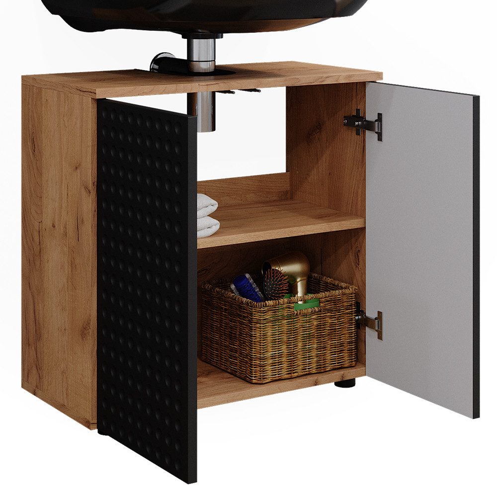 Vicco Waschbeckenunterschrank Irma, Goldkraft Eiche/Anthrazit, 60 x 59 cm (1-St)