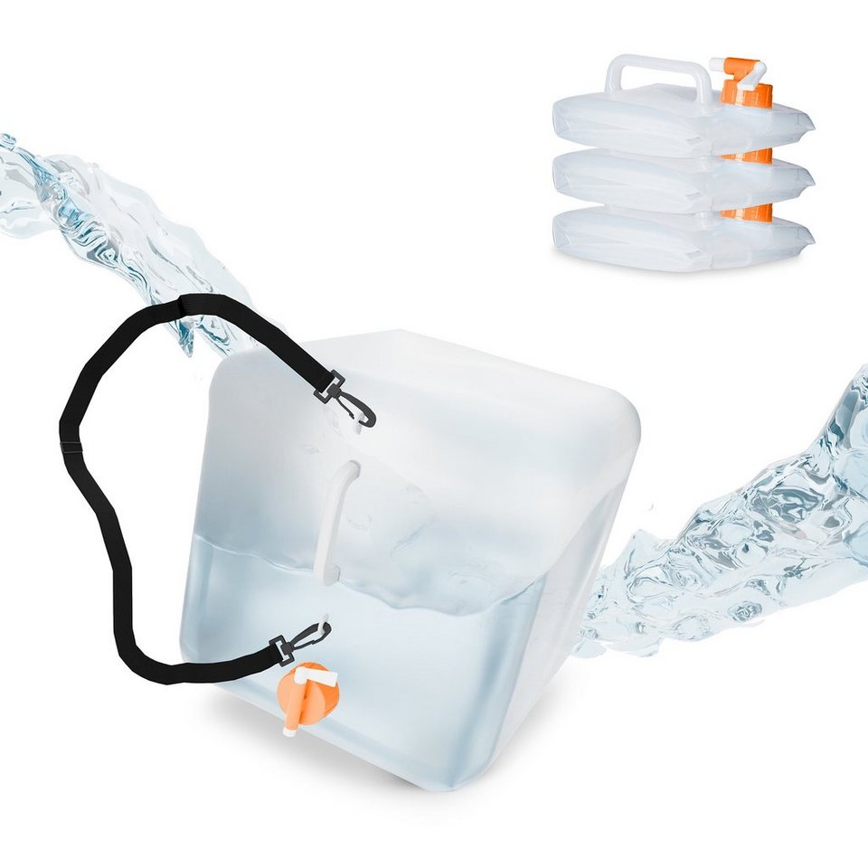 relaxdays Kanister Faltbarer Wasserkanister 4er Set 20 l, Orange