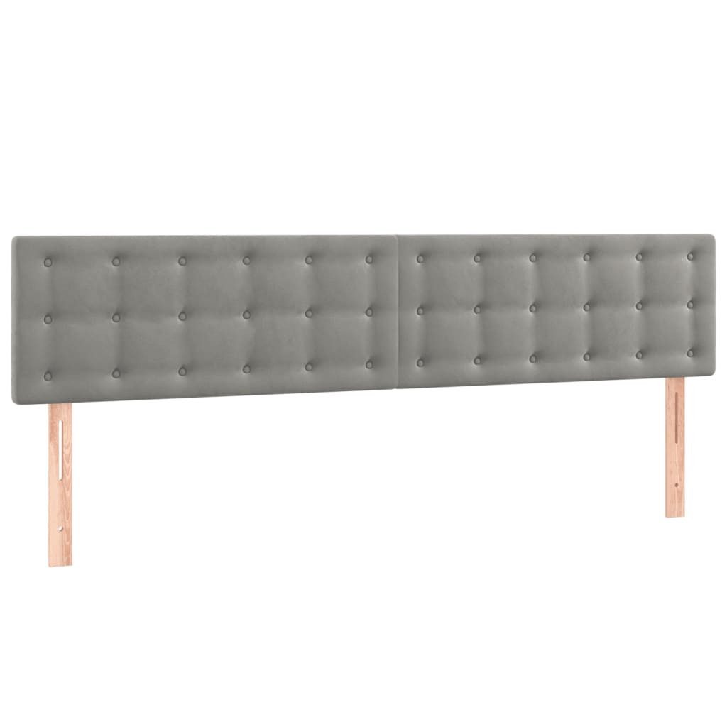 vidaXL Bett Kopfteile Hellgrau 200x5x78/88 cm Samt (1-tlg)
