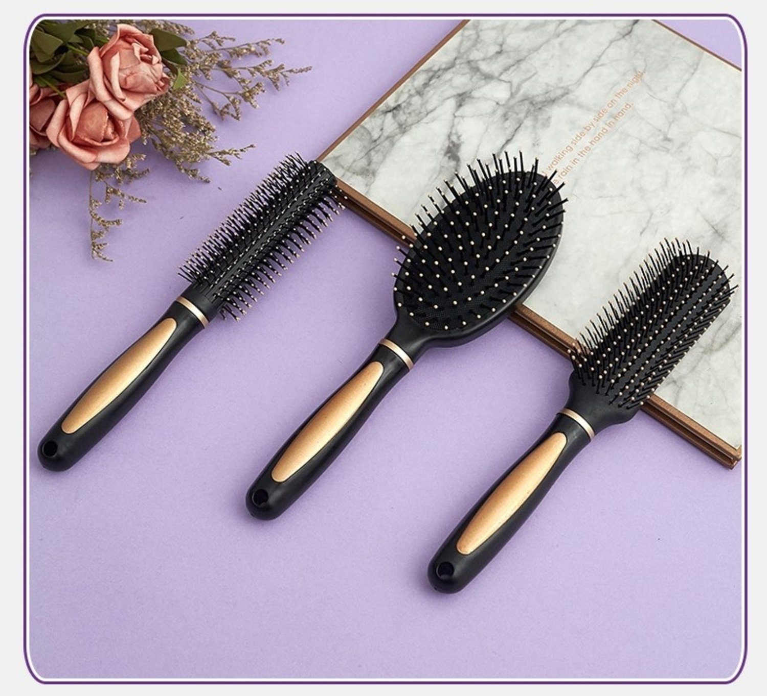 Friseurmeister Haarbürsten-Set, 3-tlg., Haarbürste Set, Hair Brush, Easy Dry