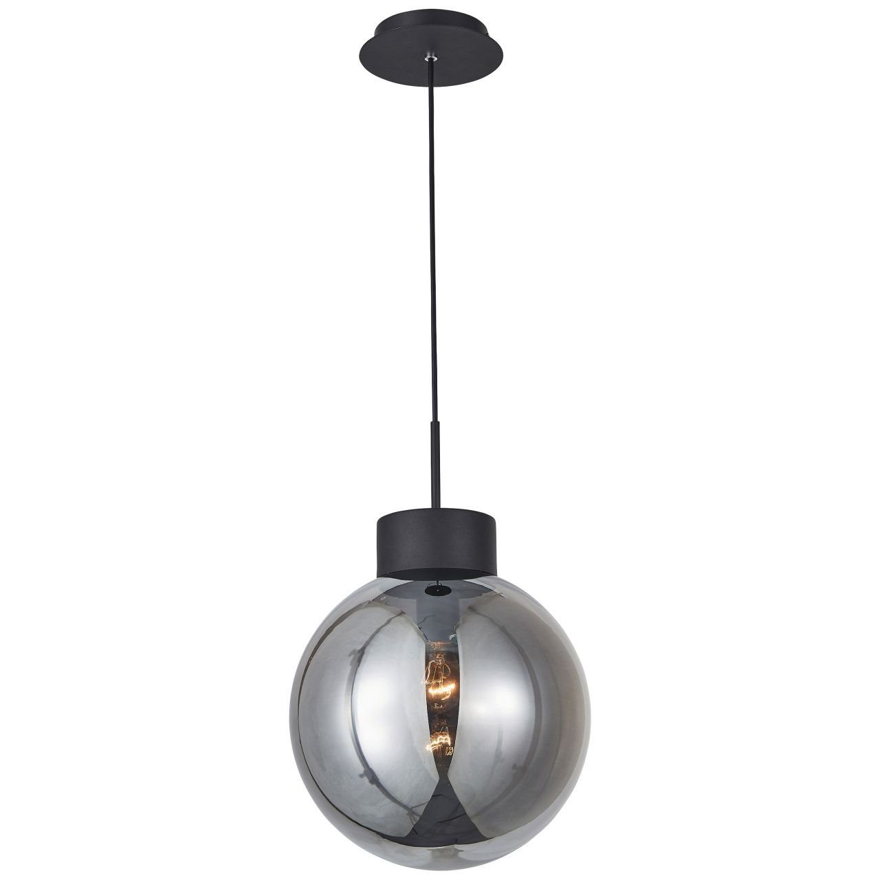 Brilliant Pendelleuchte Astro, Lampe Astro Pendelleuchte 30cm schwarz/rauchglas 1x A60, E27, 60W, g