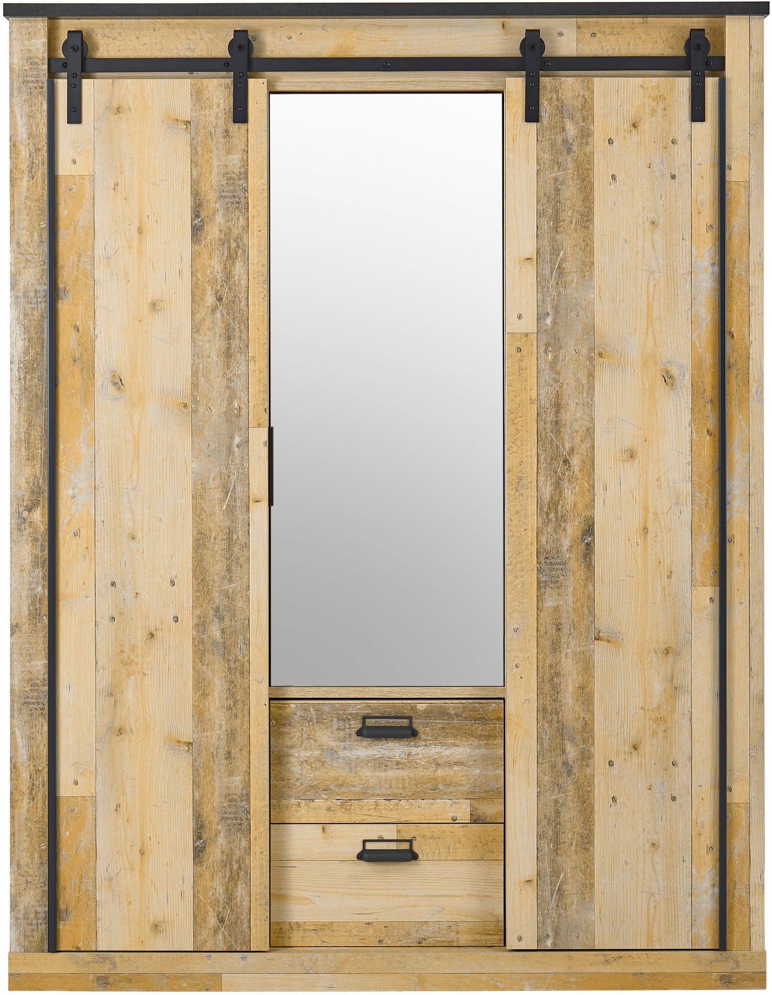 Home affaire Kleiderschrank SHERWOOD Schlafzimmerschrank mit Spiegel,2 Schu günstig online kaufen