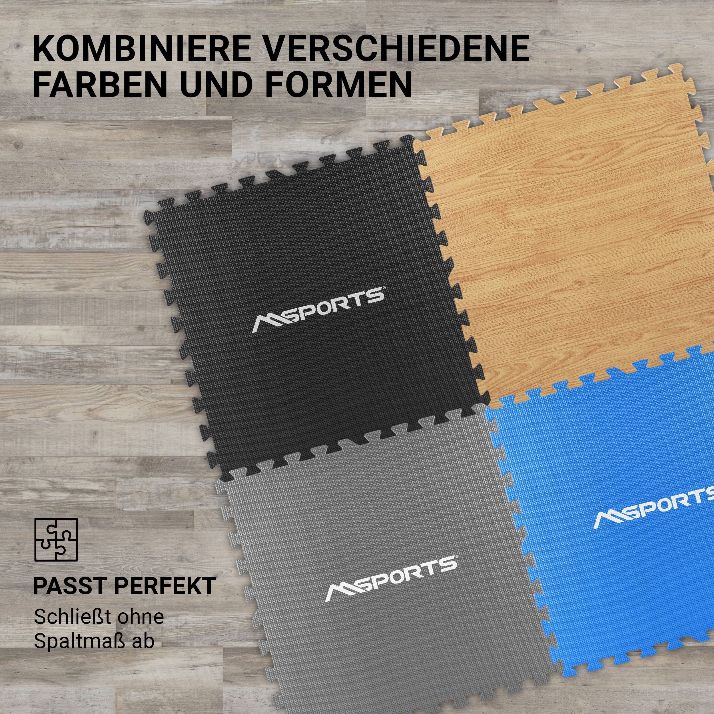 - Bodenmatte verschiedenen Holzoptik Farben MSports® Bodenschutzmatten Set Schutzmatten) in 8 Schutzmatten (8