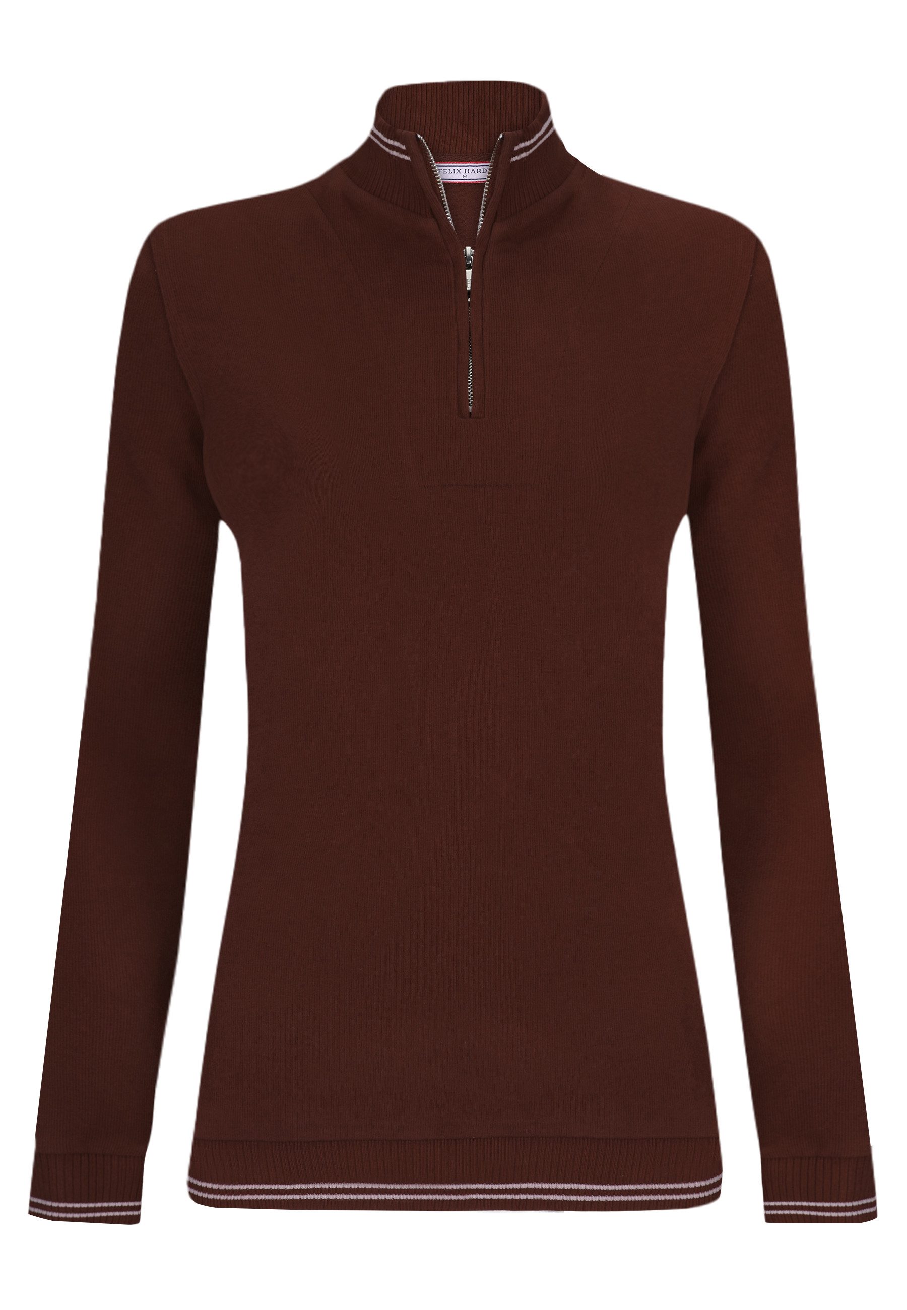 Felix Hardy Stehkragenpullover Strickpullover mit halbem Reißverschluss