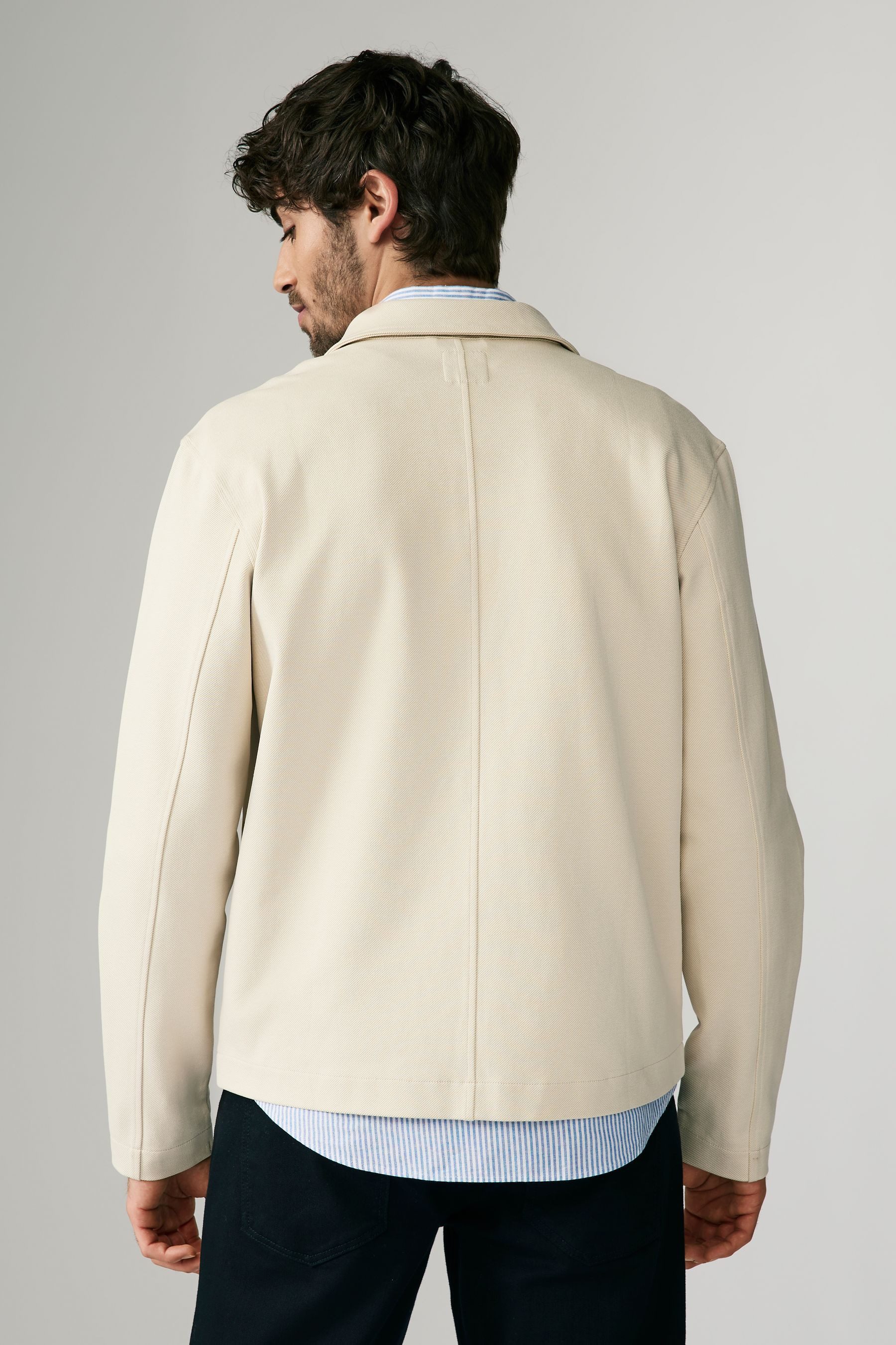 Next Hemdjacke Jersey-Hemdjacke mit Fischgrätmuster (1-St) günstig online kaufen