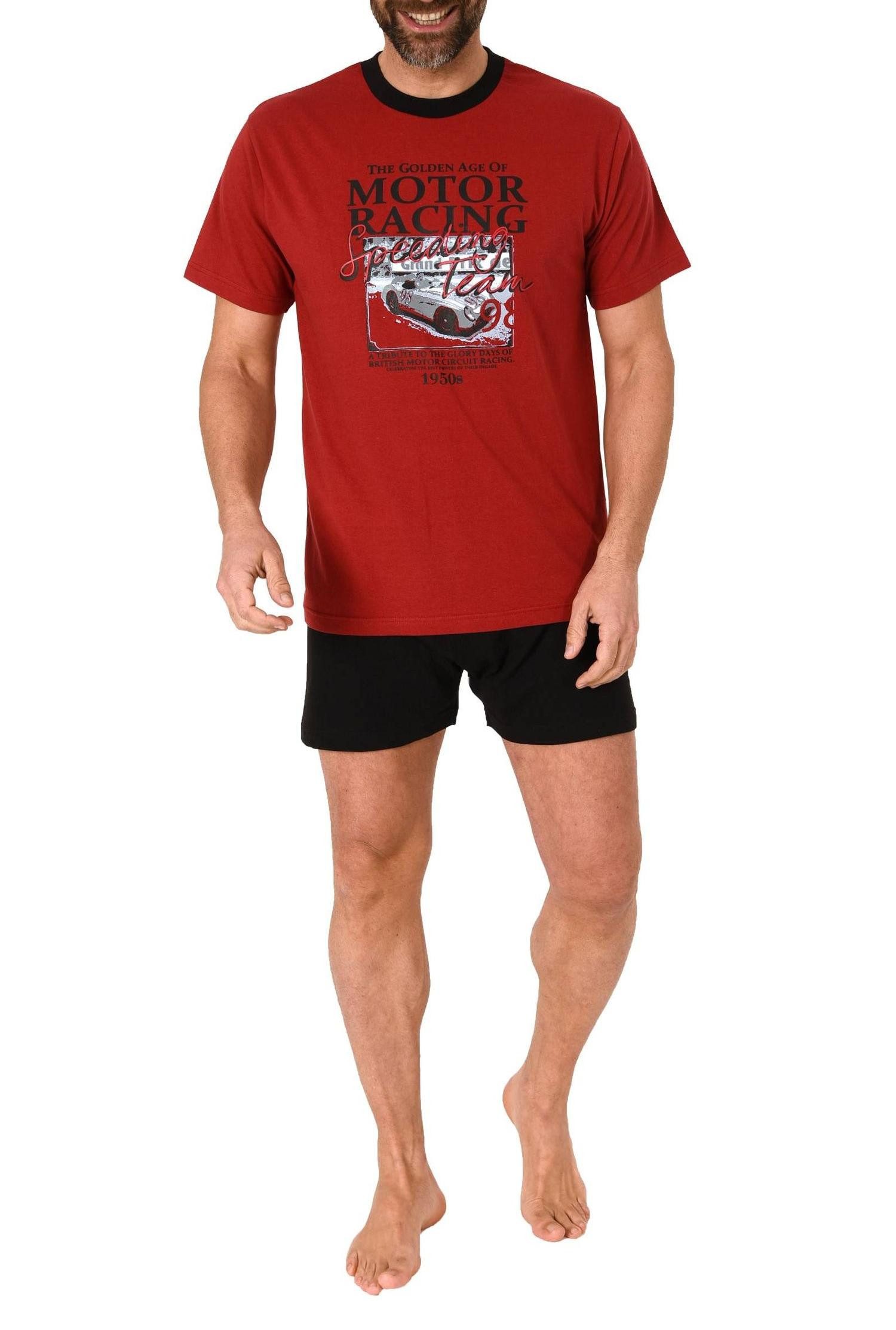 Pyjama Normann Herren kurzarm Schlafanzug Shorty Pyjama mit Automotiv
