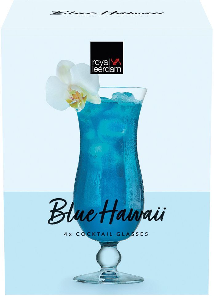 van Well Cocktailglas Blue Hawaii, 4-tlg., Glas, 440 ml, im Geschenkkarton, 4-teilig