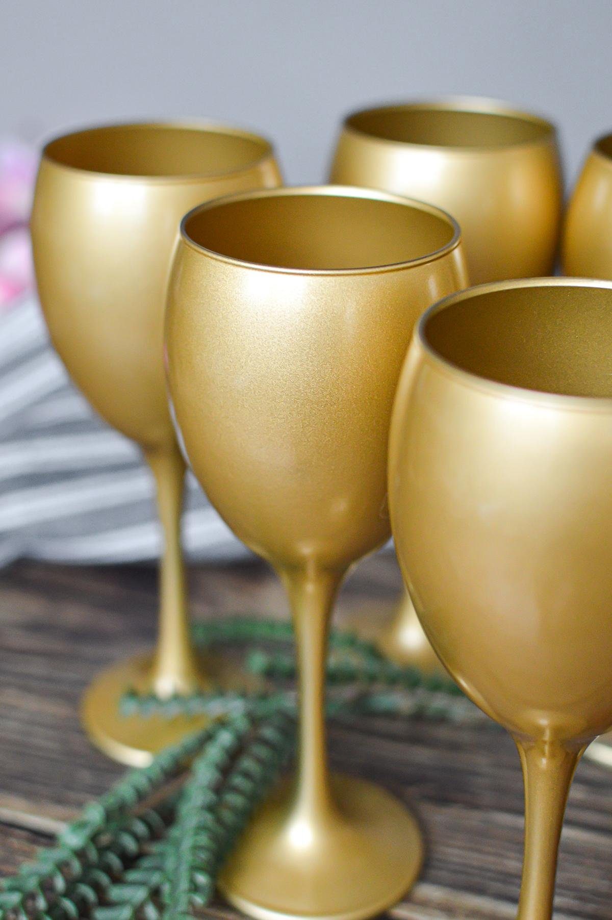 Sendez Weinglas 6 Weingläser 300ml in Mattgold Weinglas Rotweingläser Weinkelche, 6-tlg., Glas – Bild 5 von 5