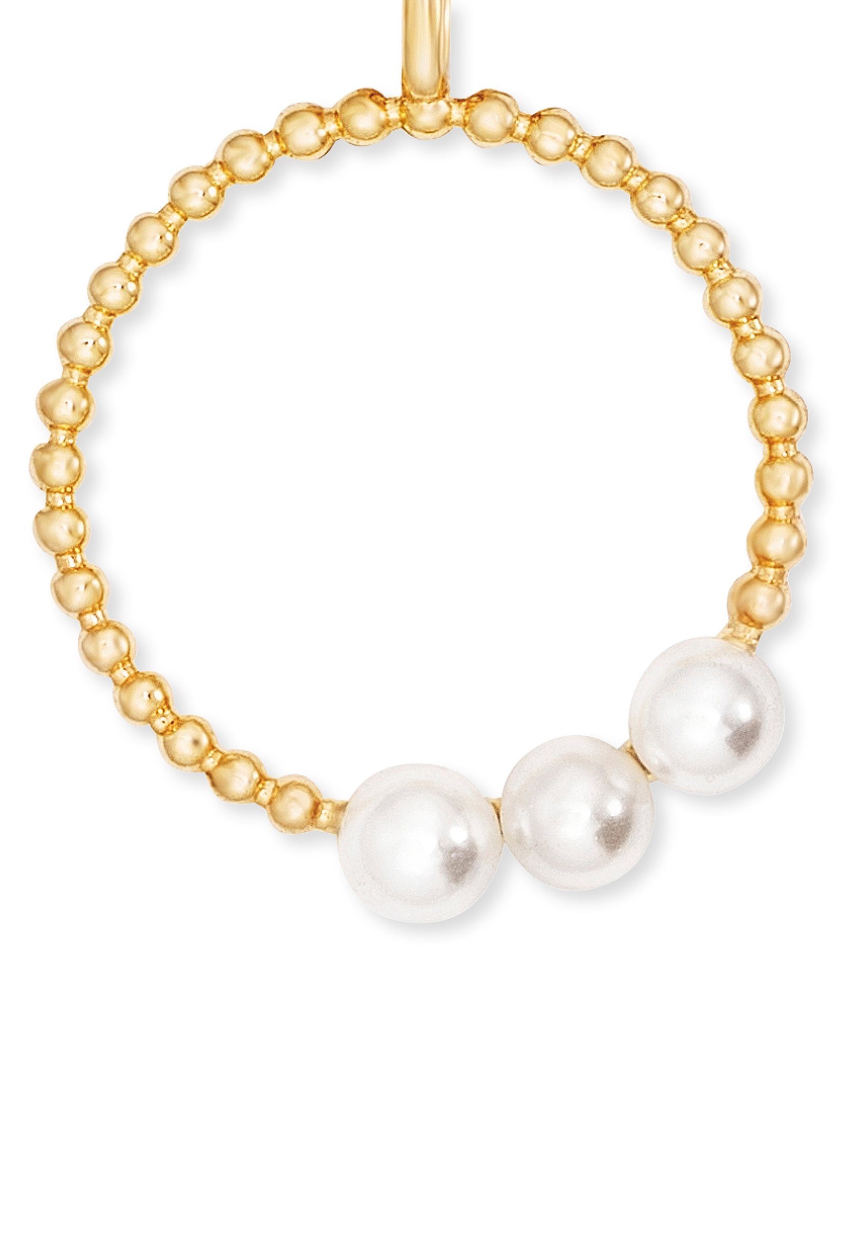 Pearls, Kette mit gelbgoldfarben-perlmuttfarben Anhänger mit Engelsrufer Muschelkernperle ERN-PEARLS, ERN-PEARLS-G,