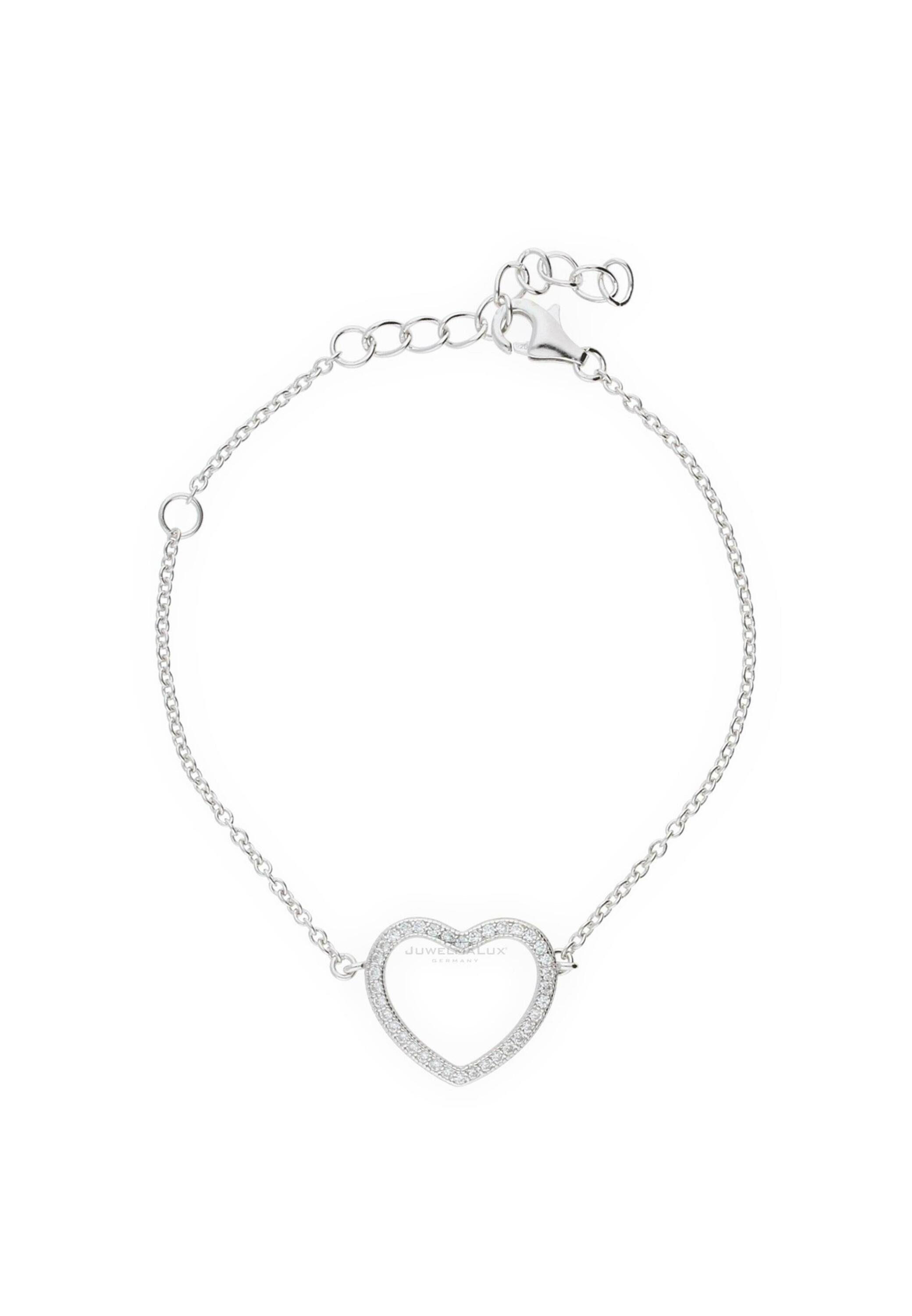 Schmuckschachtel Armband Damen Herz Zirkonia inkl. Armband mit JuwelmaLux (1-tlg), Silber 925/000, Silber Silberarmband