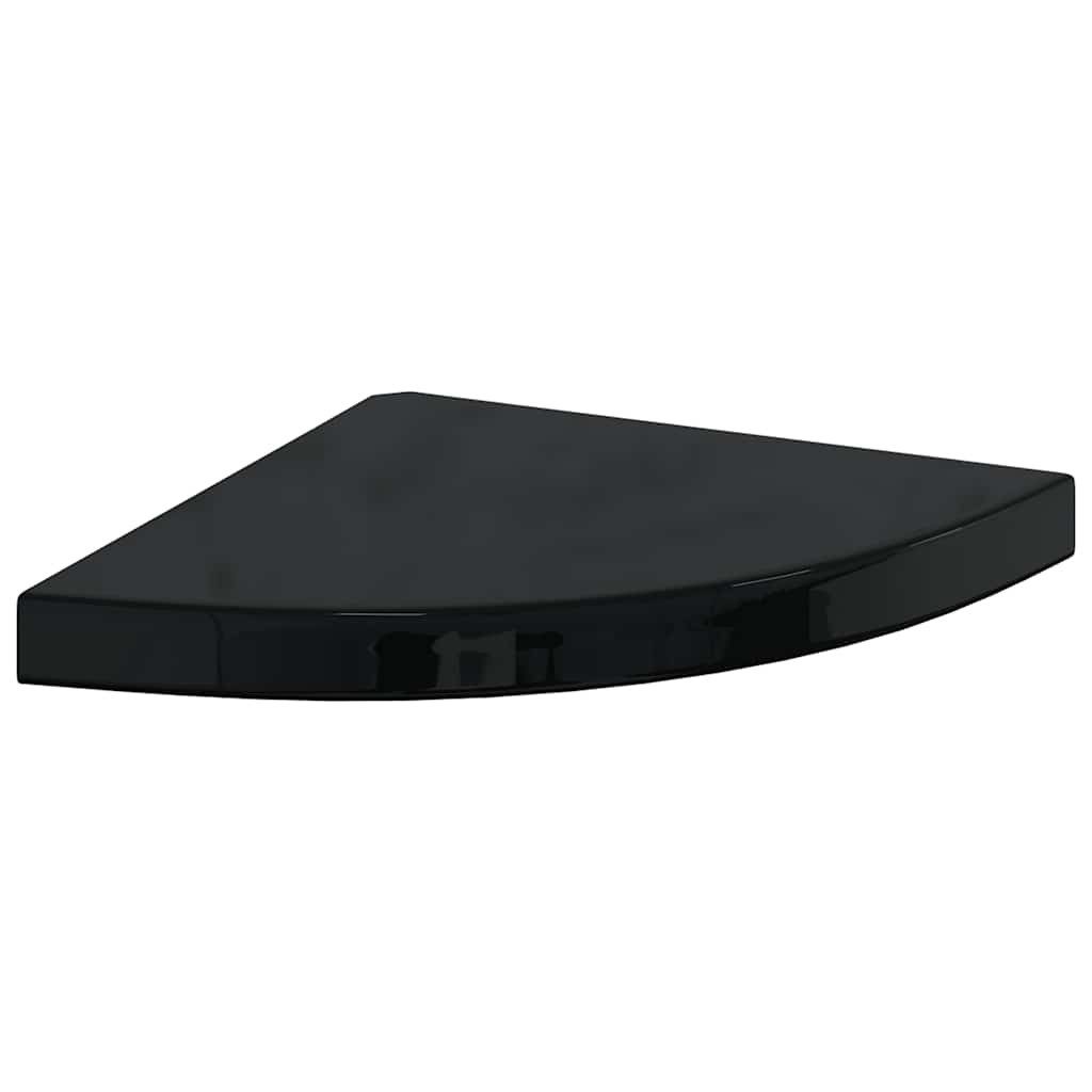 furnicato Wandregal Schwebendes Eck-35x35x3,8 cm Hochglanz-Schwarz, 1-tlg.