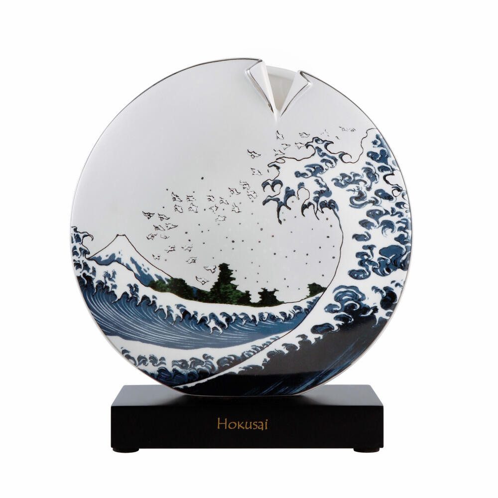 Goebel Dekovase Katsushika Hokusai - Die große Welle II, mit Echtgoldauflage