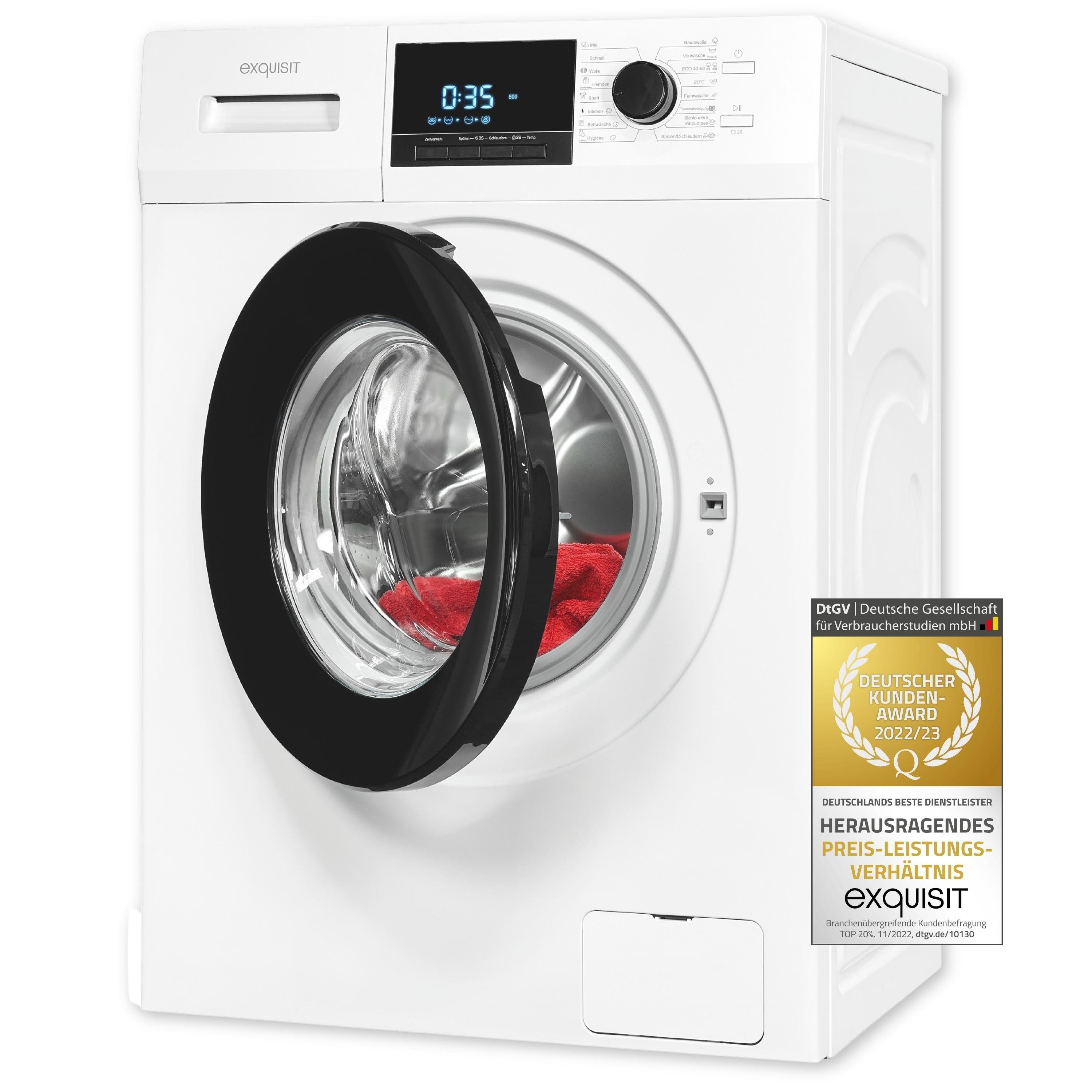 Super günstige Informationen exquisit Waschmaschine und Energieeffizienzklasse Aquastopp mit U/min, top WA58214-340A, 1400 XL-Waschmaschine 8 kg