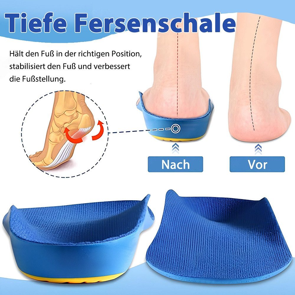 COOL-i ® Einlegesohlen Orthopädische Einlegesohlen mit 3D-Fußgewölbestütze, zuschneidbar – bei Plattfuß, Fersensporn & Plantarfasziitis