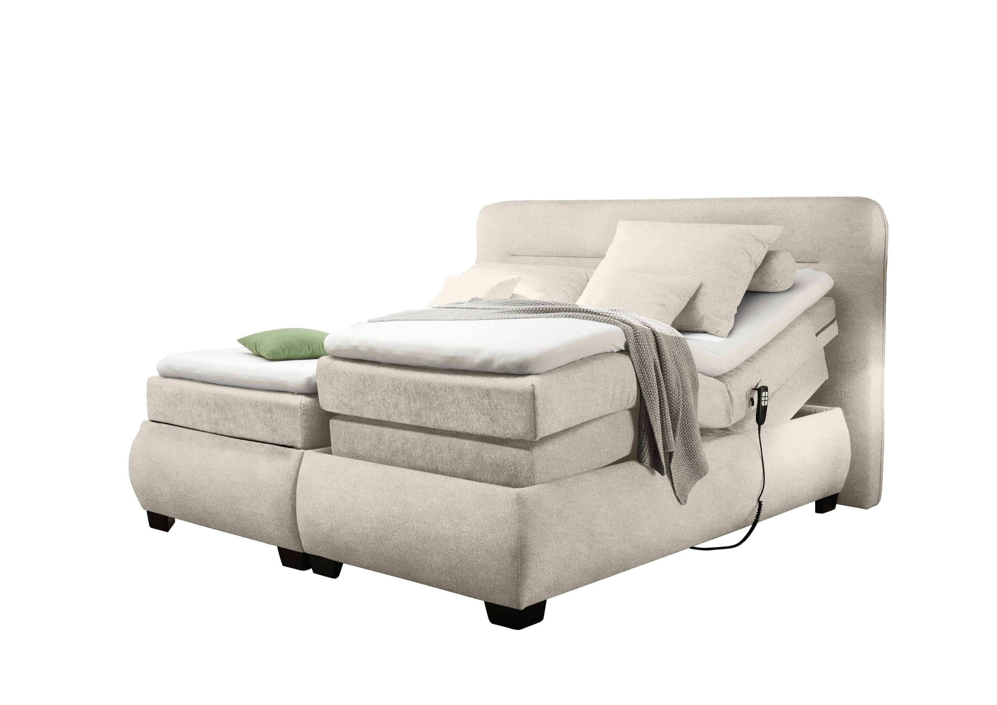 freiraum Boxspringbett EVOLUTION, Liegefläche 160x200cm, Motorverstellung, sand - 190x122x220 (BxHxT)