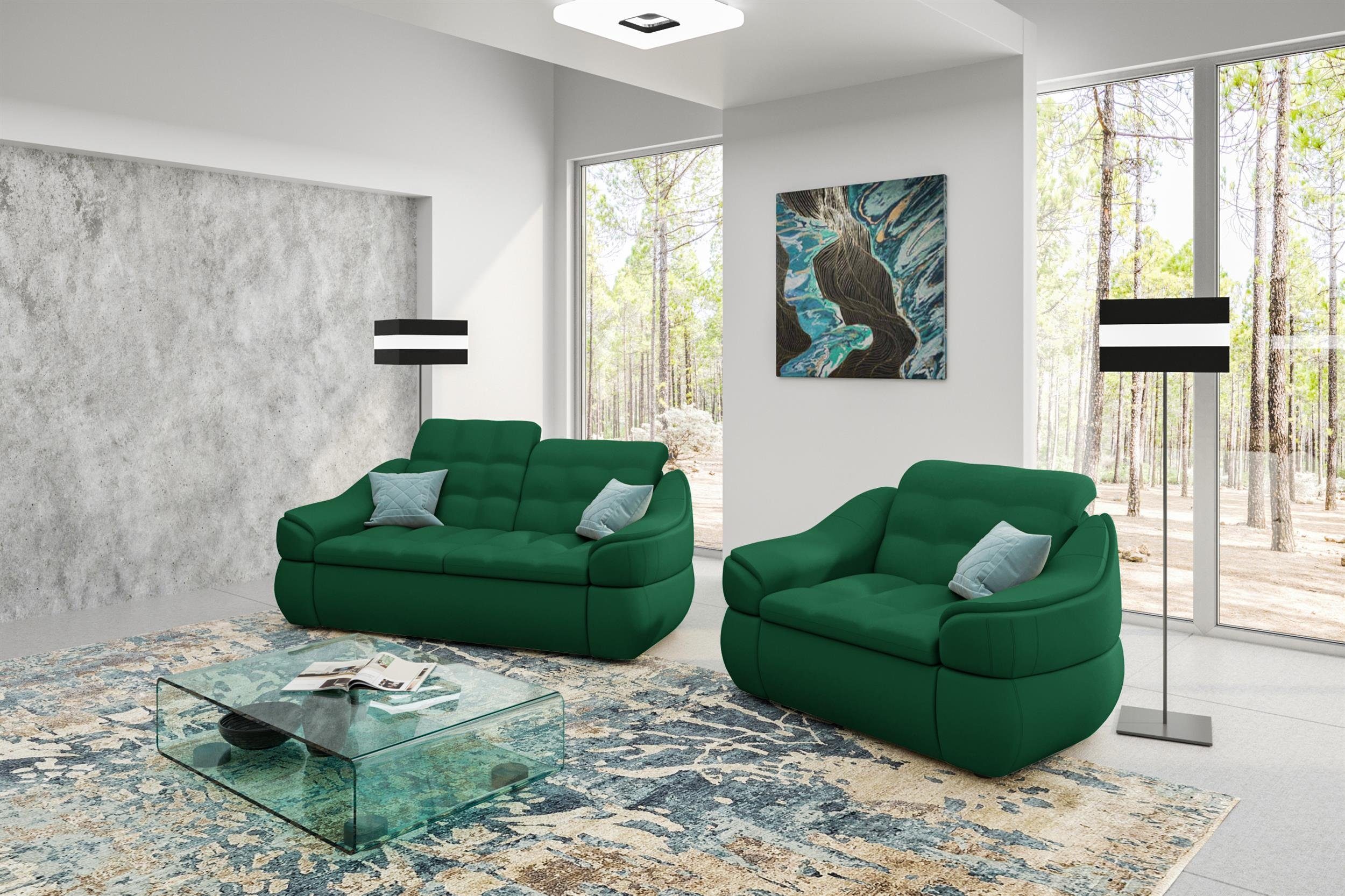 2-Sitzer Polstergarnitur Sessel, Sofa Stylefy bestehend Design aus (2-tlg), und Modern (Set Alisa,