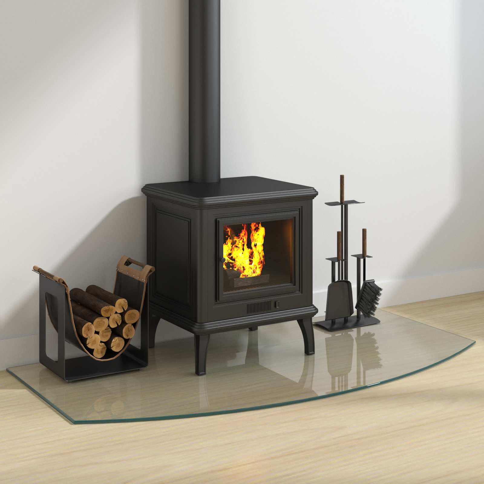 vidaXL Bodenplatte Feuerstelle Glasplatte Transparent 120 x 60 cm Glas, (1-St)