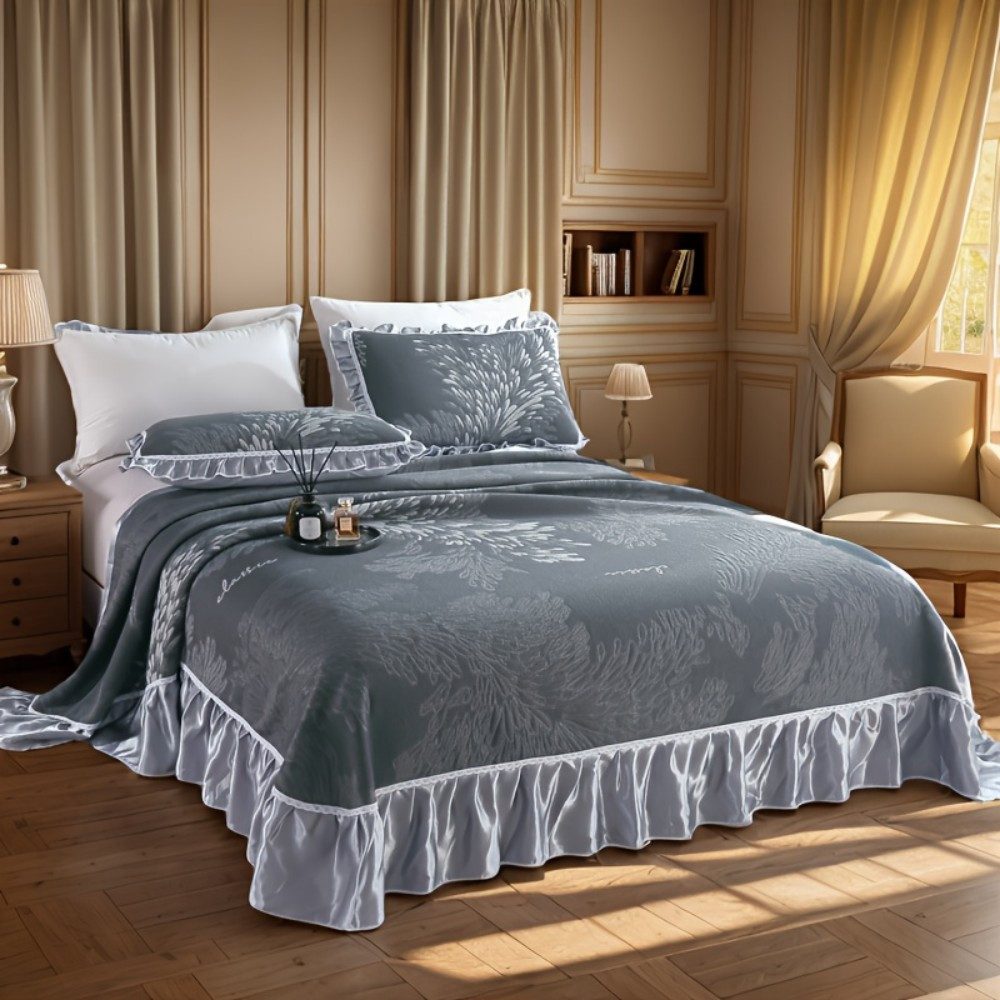 Brandream Bettwäsche Dreiteiliges Bettwäscheset im europäischen Stil mit Rüschendecke, 3 teilig, Bettwäscheset im europäischen Retro-Stil