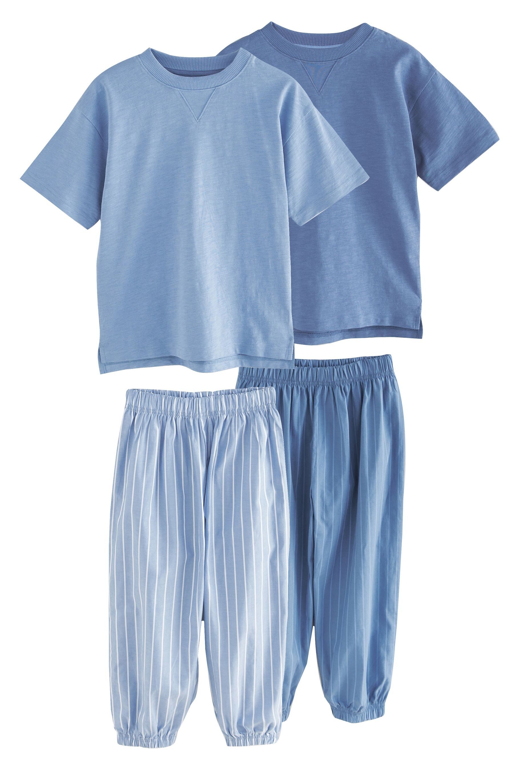 Pyjama Kurzarm-Schlafanzüge mit langen Hosen, 2er-Pack
