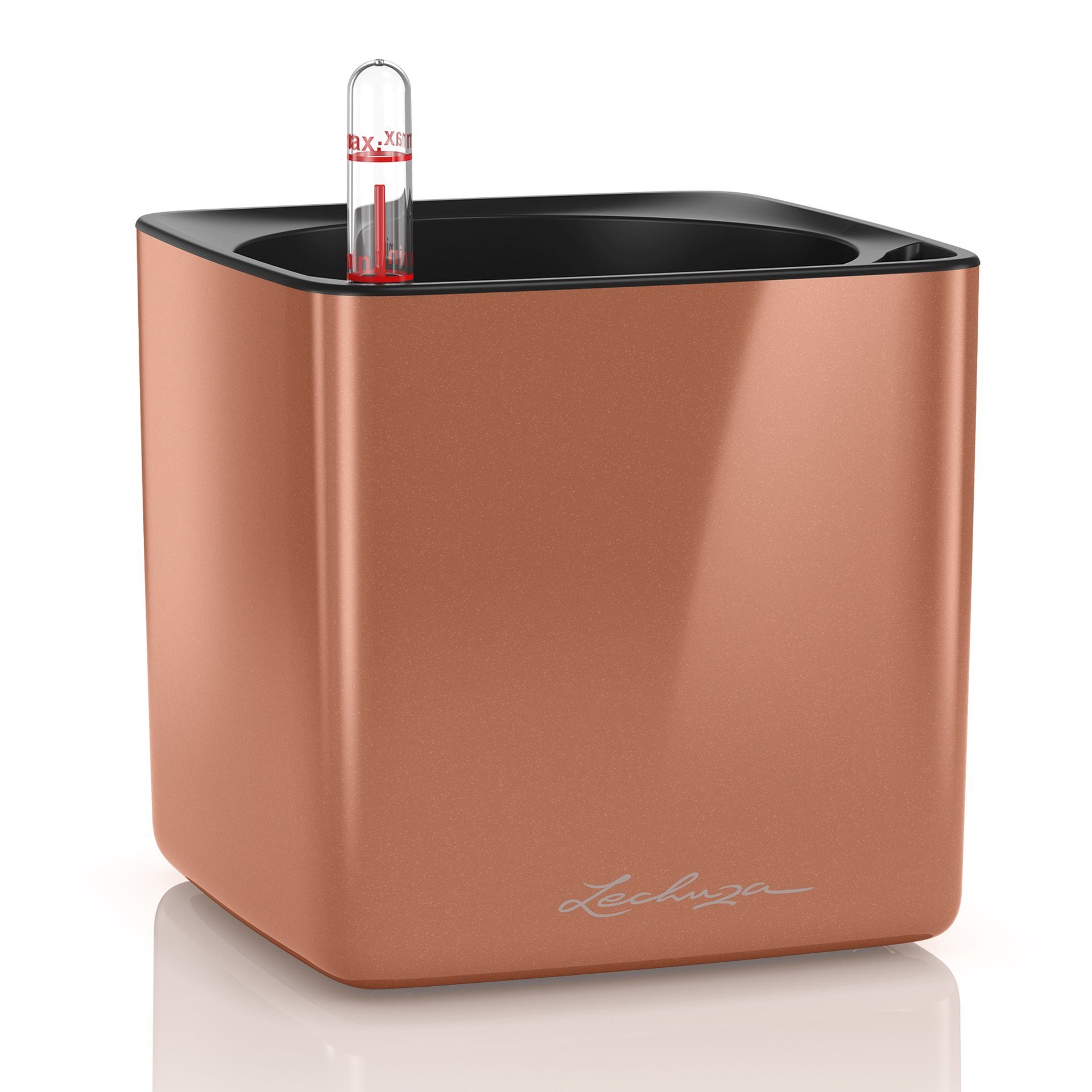 Lechuza® Kräutertopf Pflanztopf CUBE Glossy 14 spicy copper highgloss