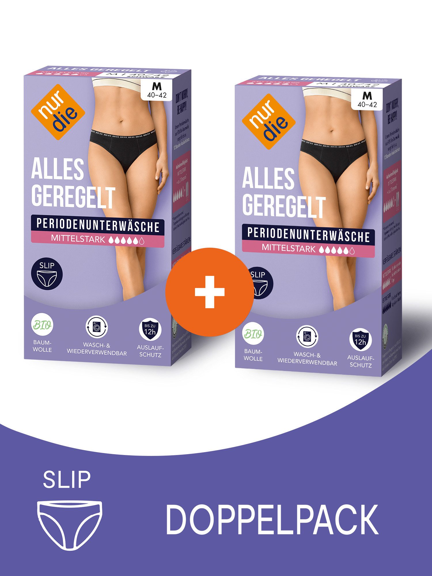 Nur Die Periodenslip Alles Geregelt (2-St) Menstruationsunterwäsche wiederverwendbar