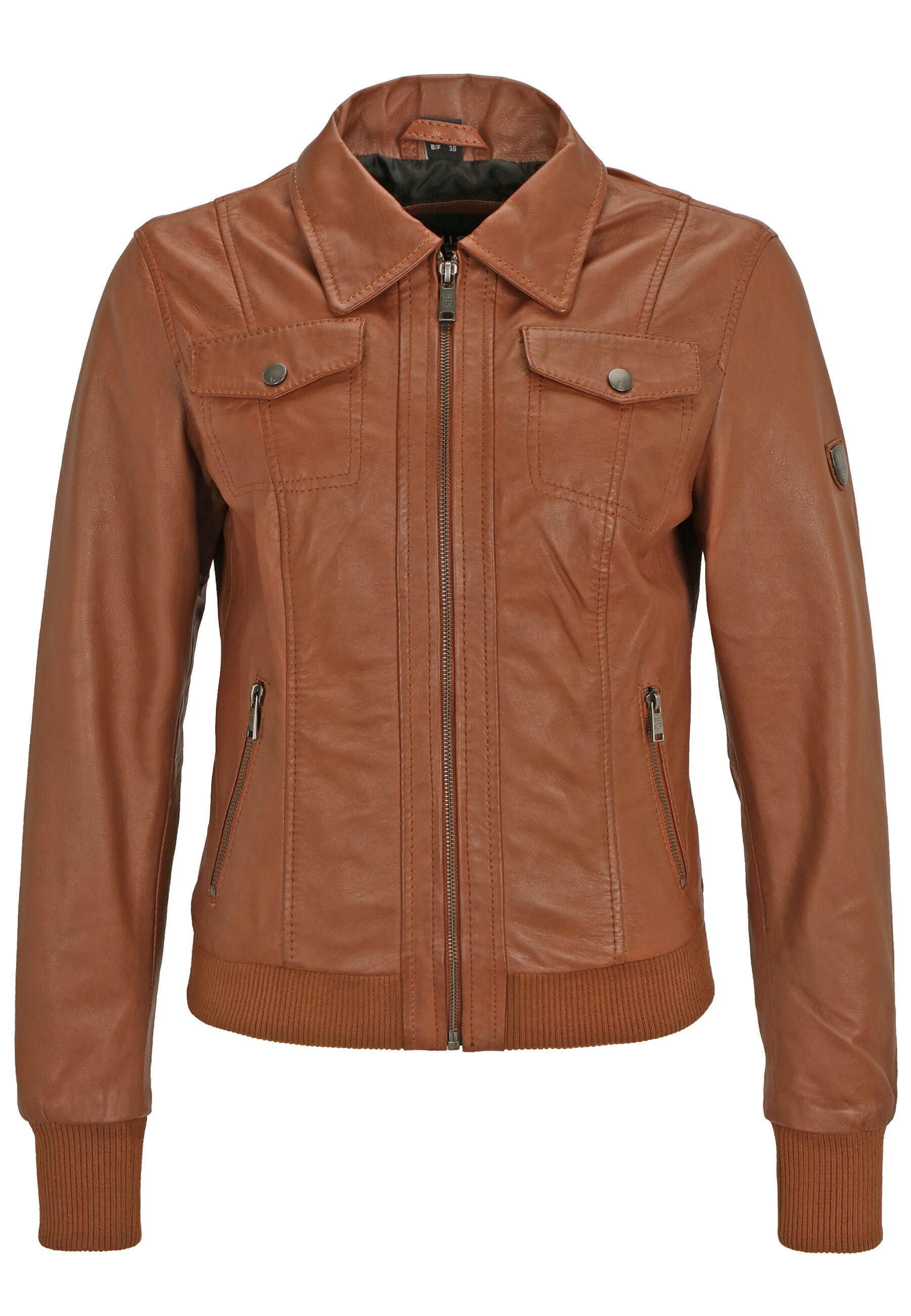 H.I.S Lederjacke SINA (1-St) mit Hemdkragen günstig online kaufen