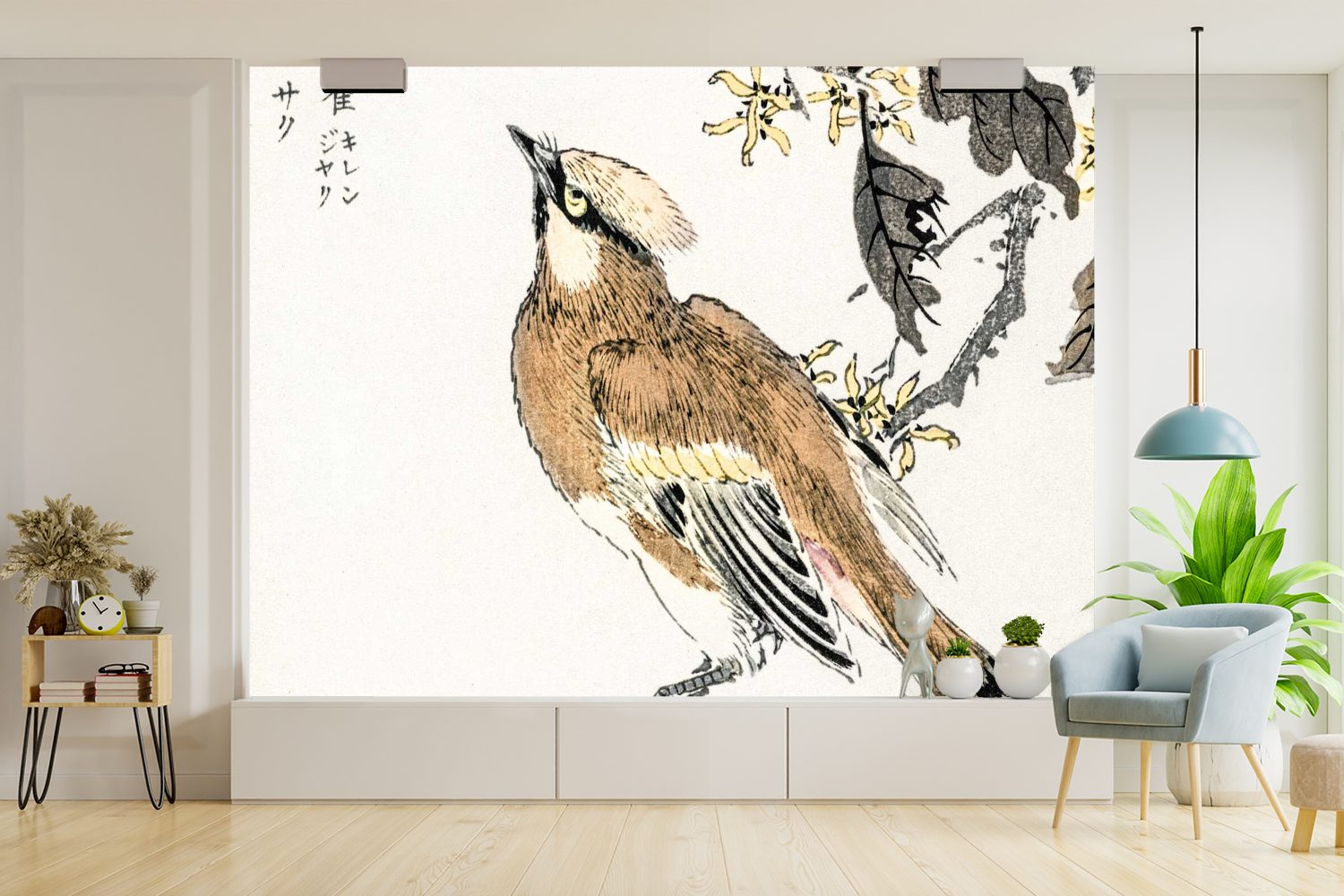 Wallpaper MuchoWow Tapete für bedruckt, Fototapete Japanisch Vogel Matt, Vinyl Wohnzimmer, Baum, Kinderzimmer, (6 Schlafzimmer, - St), -