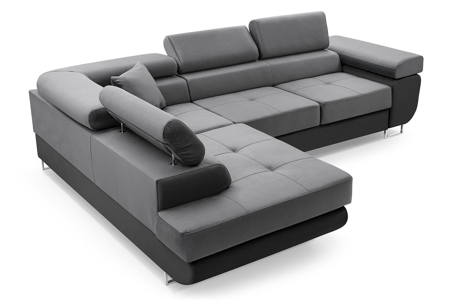 GM-AST Kopfstütze, Schlaffunktion, 08 wählbar Ecksofa Farbe Soft Ecksofa Trinity Verstellbare 33 Home Bettkasten, Unique mit +