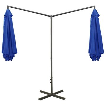 furnicato Sonnenschirm Doppel-mit Stahlmast Azurblau 600 cm