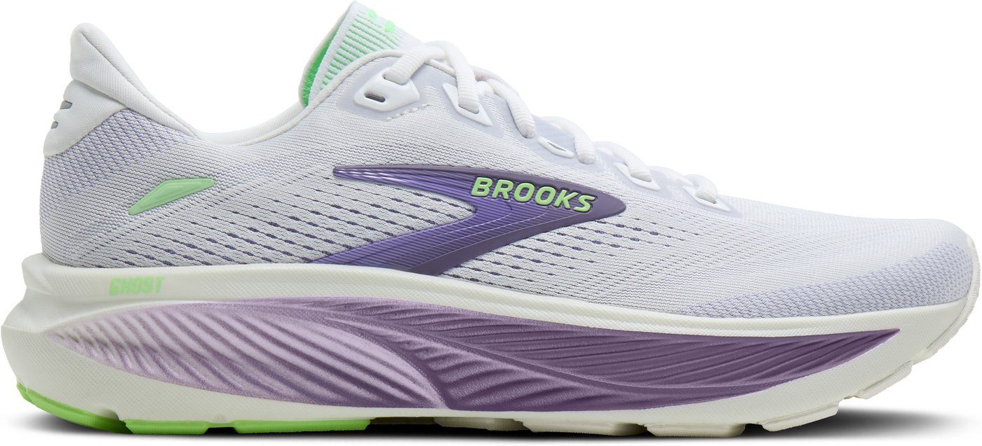 Brooks Ghost 18 WHITE/PURPLE HEBE/GREEN Laufschuh