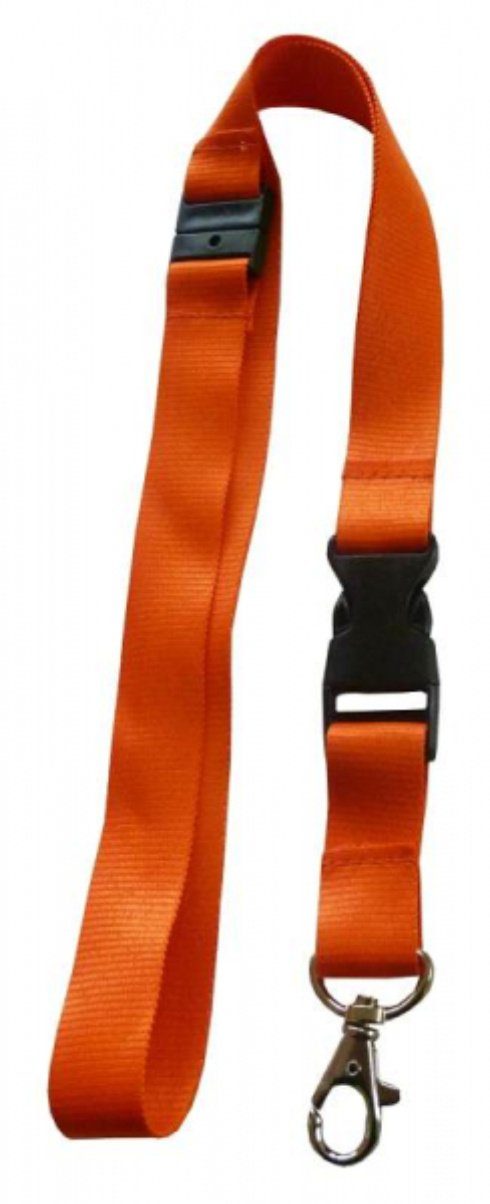 Kranholdt Schlüsselanhänger Umhängeband / Lanyards mit Sicherheitsbruchstelle (10-tlg), mit drehbarem Karabinerhaken und Steckschnalle Orange