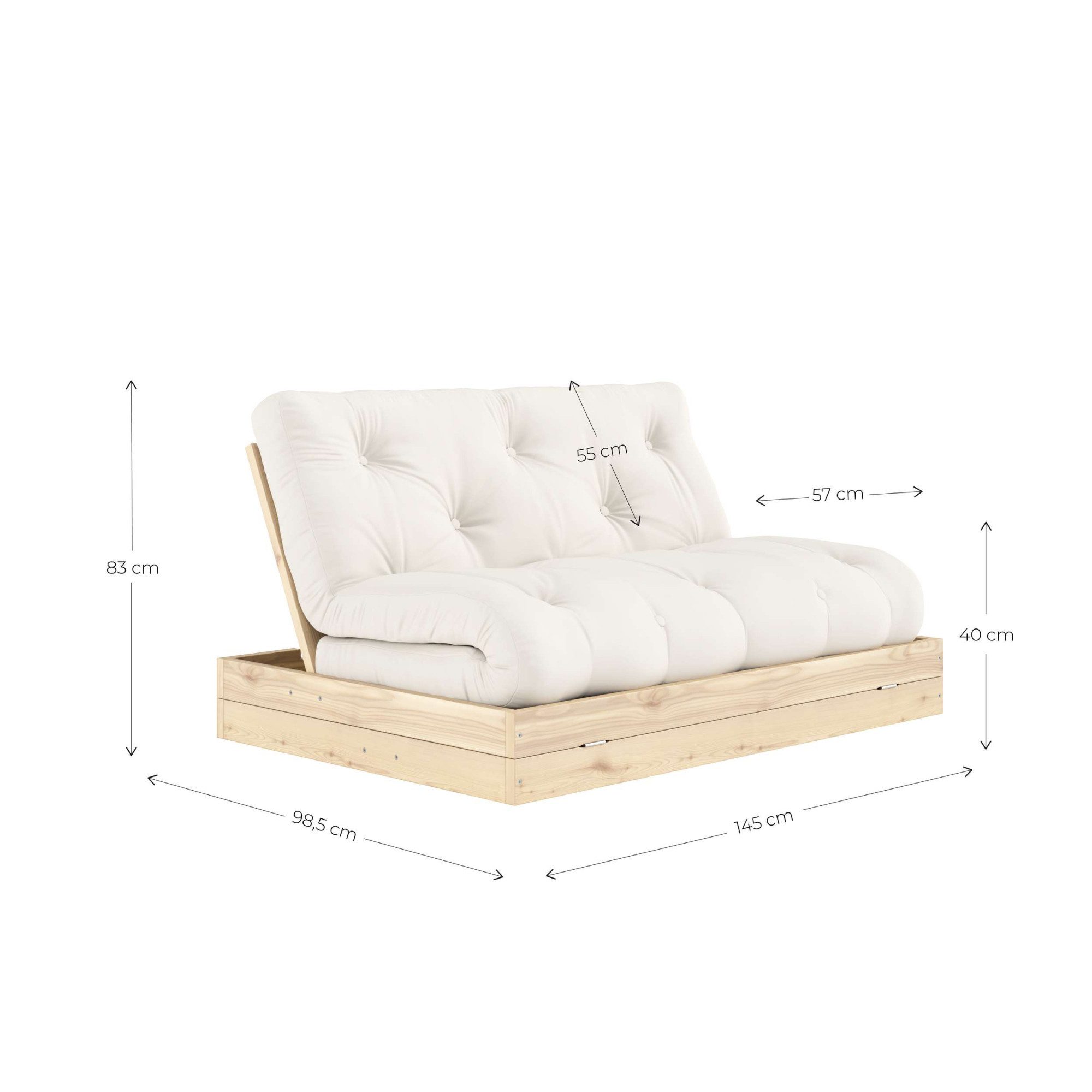 Karup Design Schlafsofa Flip Sofabed, Made in Europe, mehrere Farben, vielseitig einsetzbar, inkl. handgefertigte Futonmatratze, FSC®-zertifiziertes Massivholz