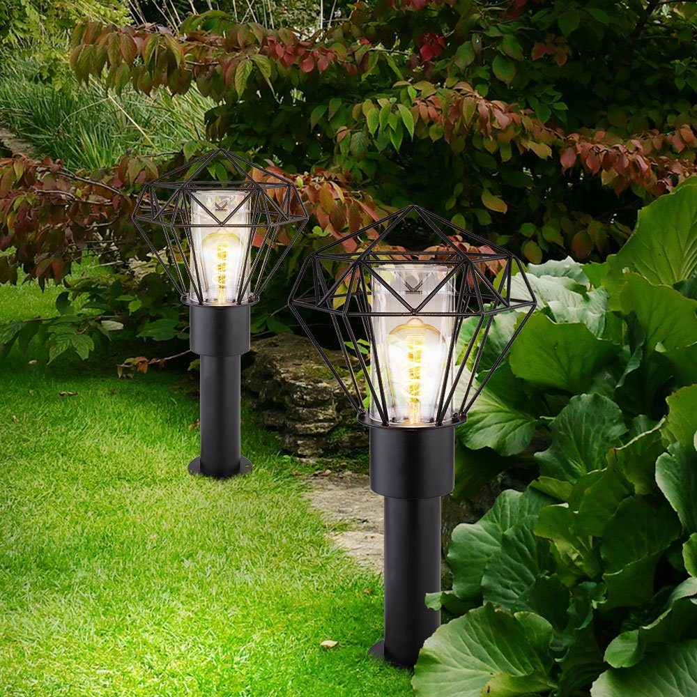 Edelstahl Gartenlampe Außen H Stehleuchte Globo nicht 50 Leuchtmittel cm inklusive, Spritzwasserschutz Sockelleuchten,
