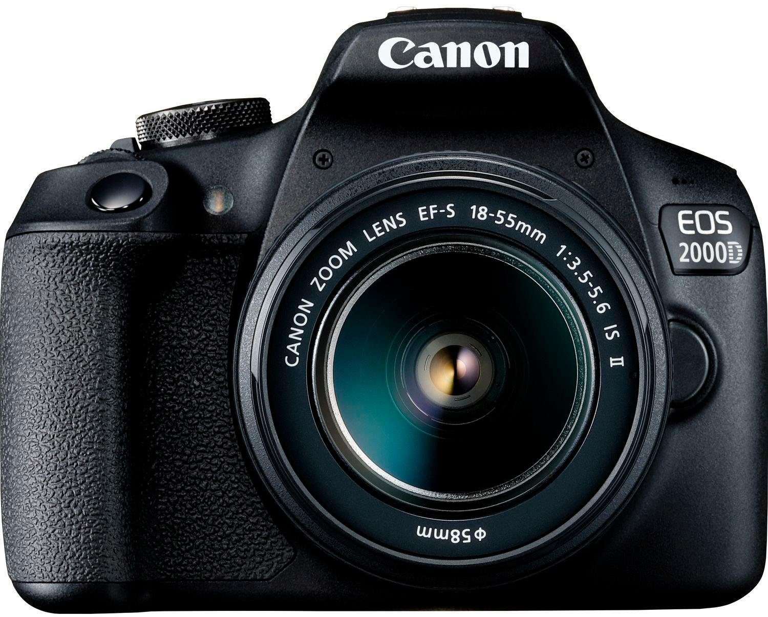 Canon EOS 2000D Kit Spiegelreflexkamera (EF-S 18-55 IS II, 24,1 MP, NFC, WLAN (Wi-Fi), inkl. EF-S 18-55 IS II Objektiv)