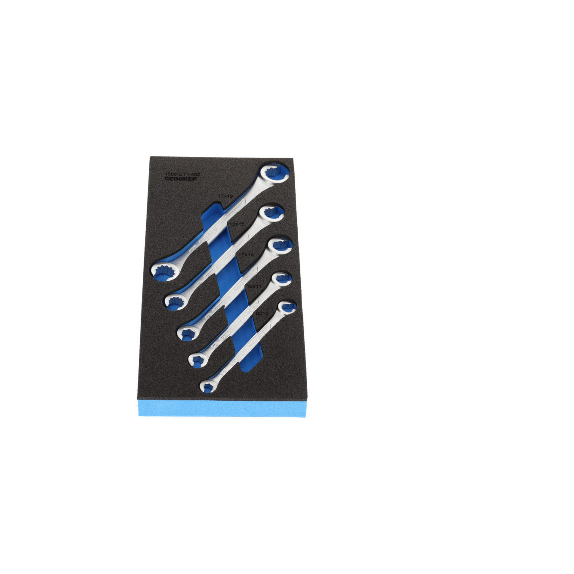 Gedore Crimpzange Gedore 1500 CT1-400 Doppelringschlüssel-Satz, offen, in Check-Tool-Mod