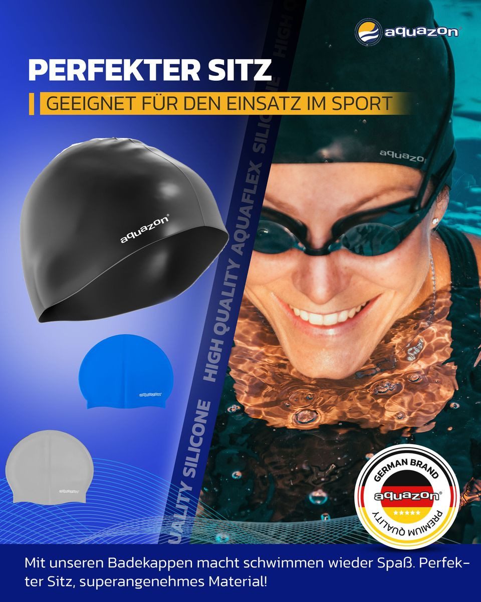 AQUAZON Badekappe AQUAZON Premium Badekappe Damen, Herren für Erwachsene