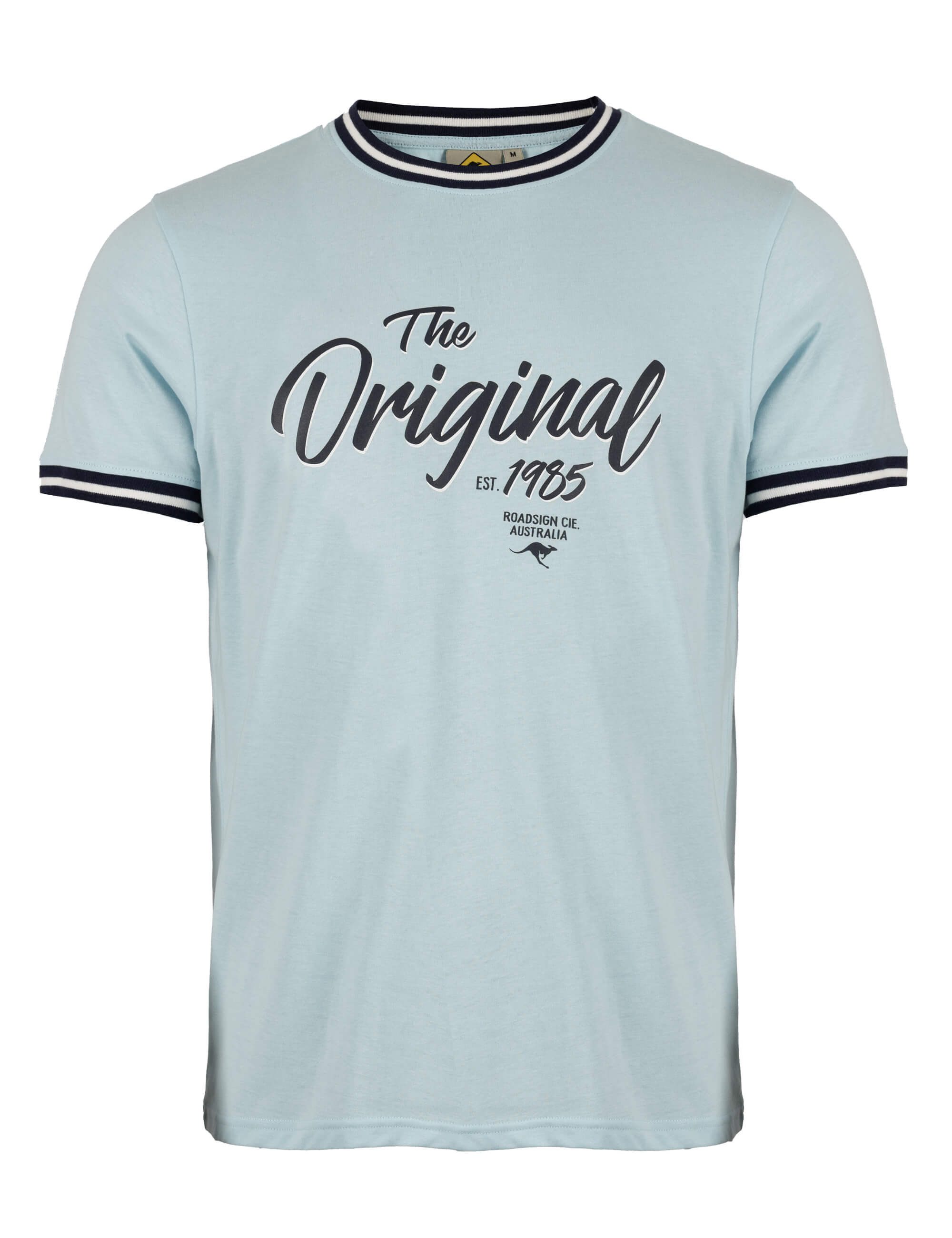 ROADSIGN australia T-Shirt True Origin (1, 1-tlg., 1) mit Kontrastdetails am Kragen und Frontprint, 100% Baumwolle